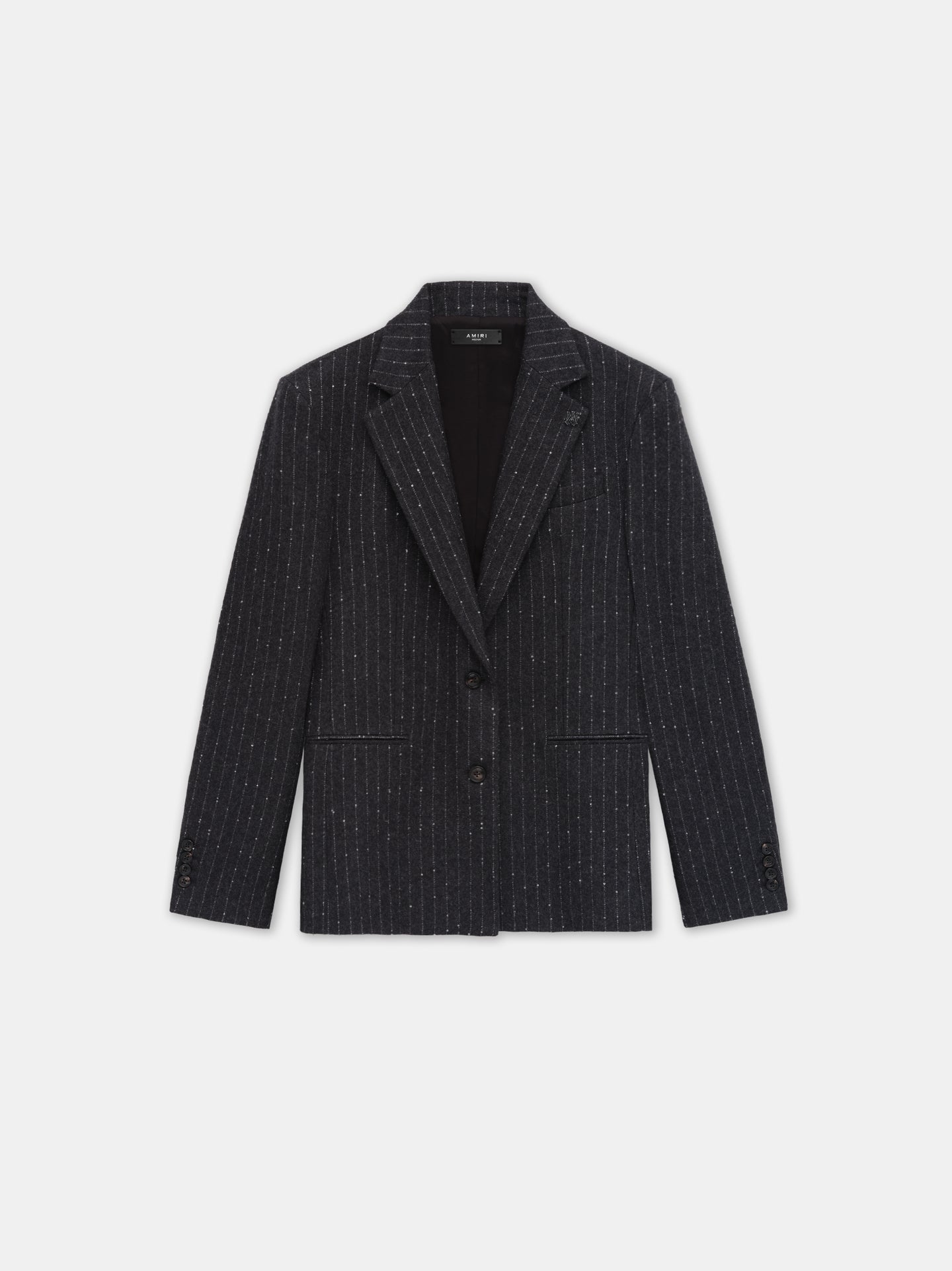 View 1 - WOMEN - WOMEN'S SEQUIN PINSTRIPE BLAZER - Dark Grey - AMIRI