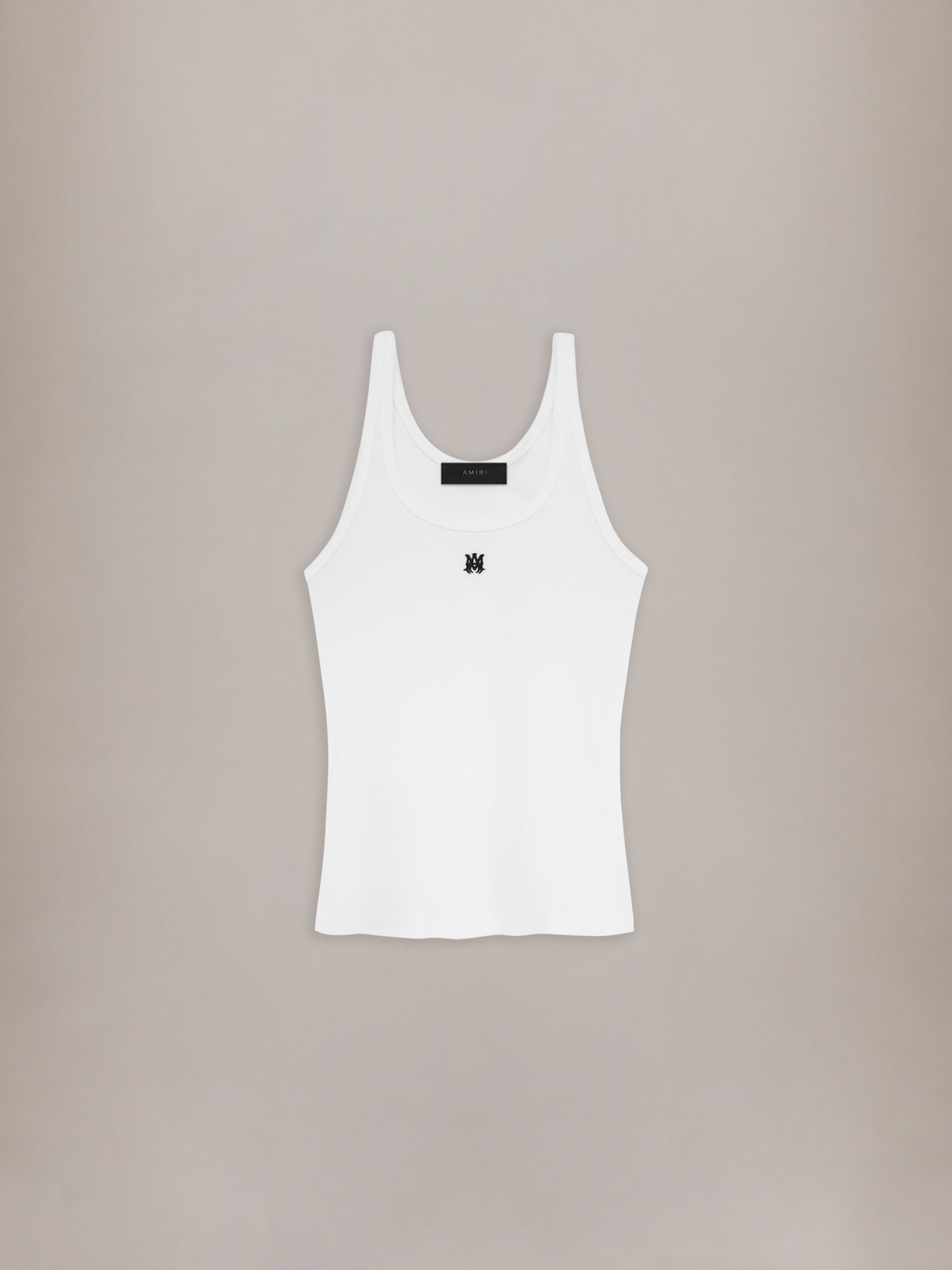 WOMEN - WOMEN'S MA EMBROIDERED RIBBED TANK - White – AMIRI