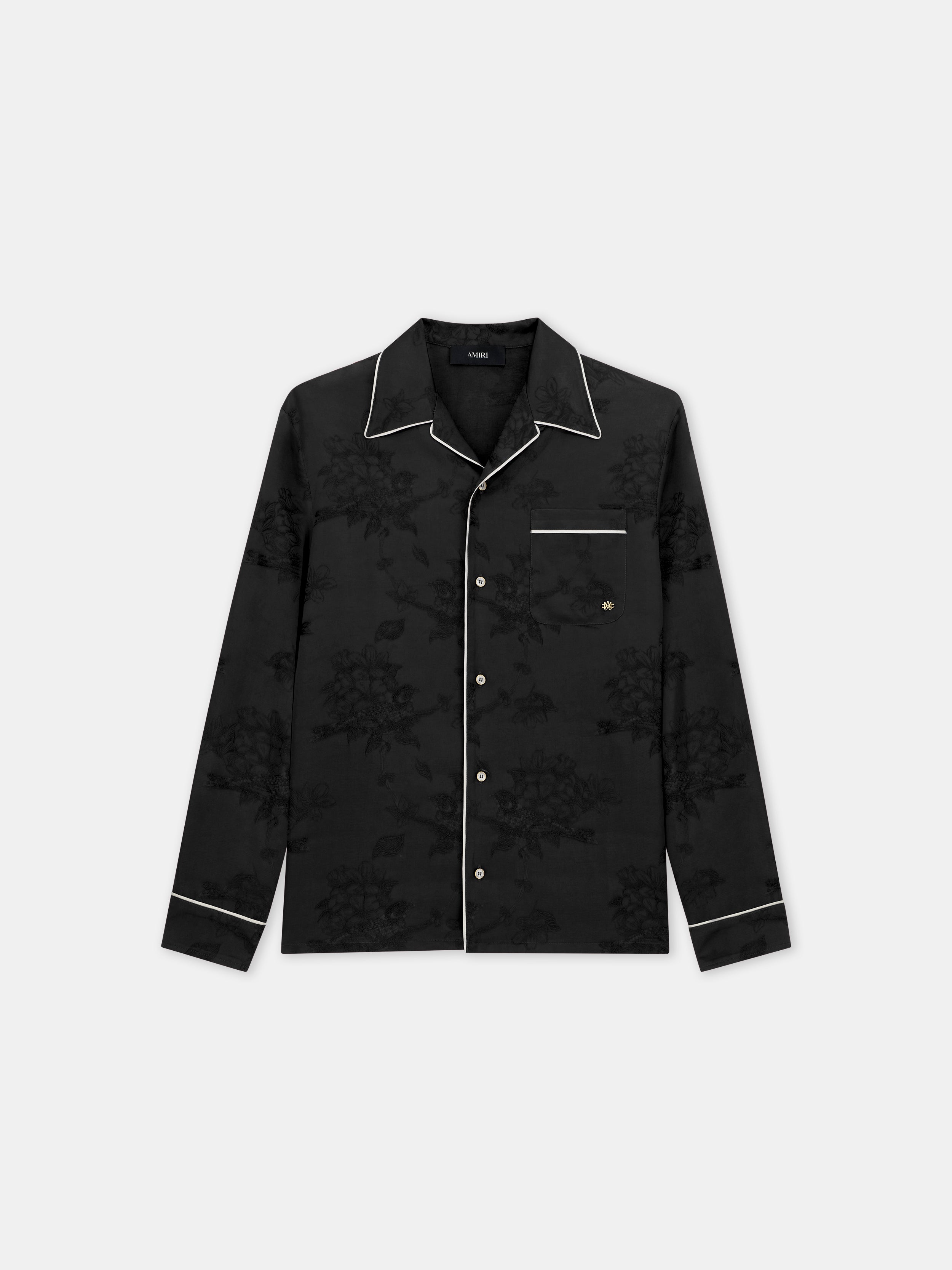 black floral dress shirt Amiri Floral Jacquard Pajama Shirt