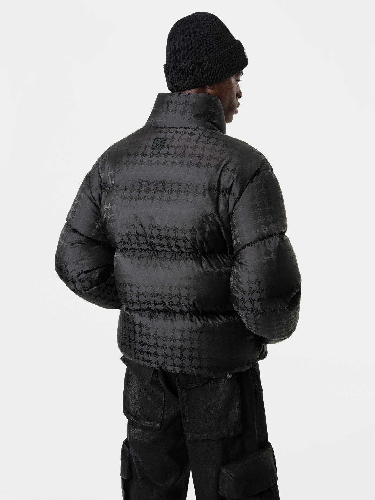 View 4 - MA QUAD JACQUARD DOWN JACKET - Black - AMIRI