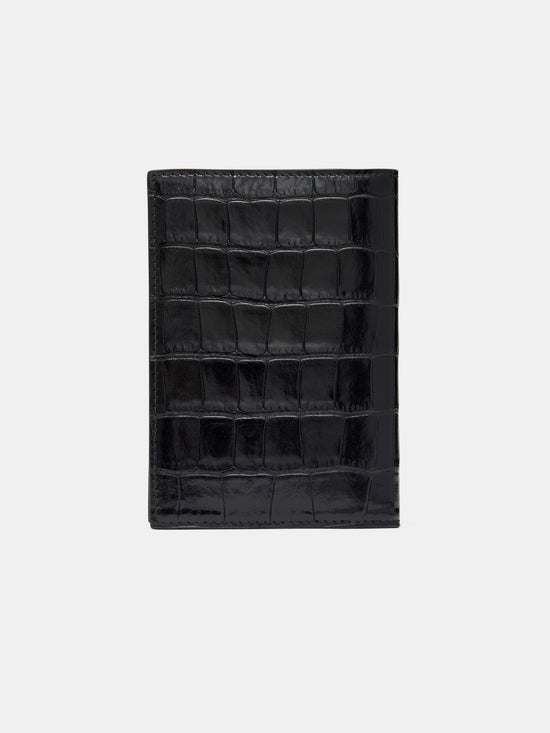 View 2 - CROC EMBOSSED PASSPORT HOLDER - BLACK - AMIRI