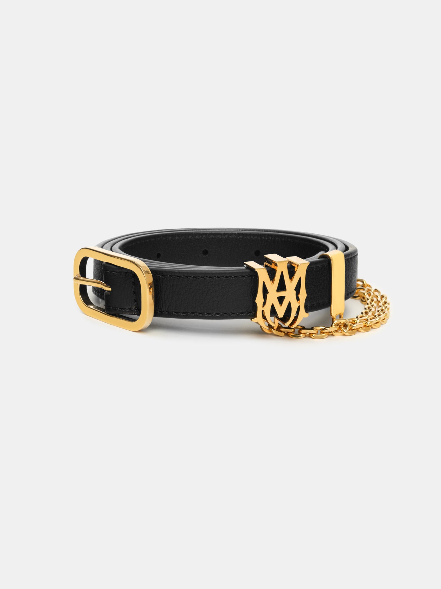 View 2 - MA 2CM CHAIN BELT - Black Gold - AMIRI