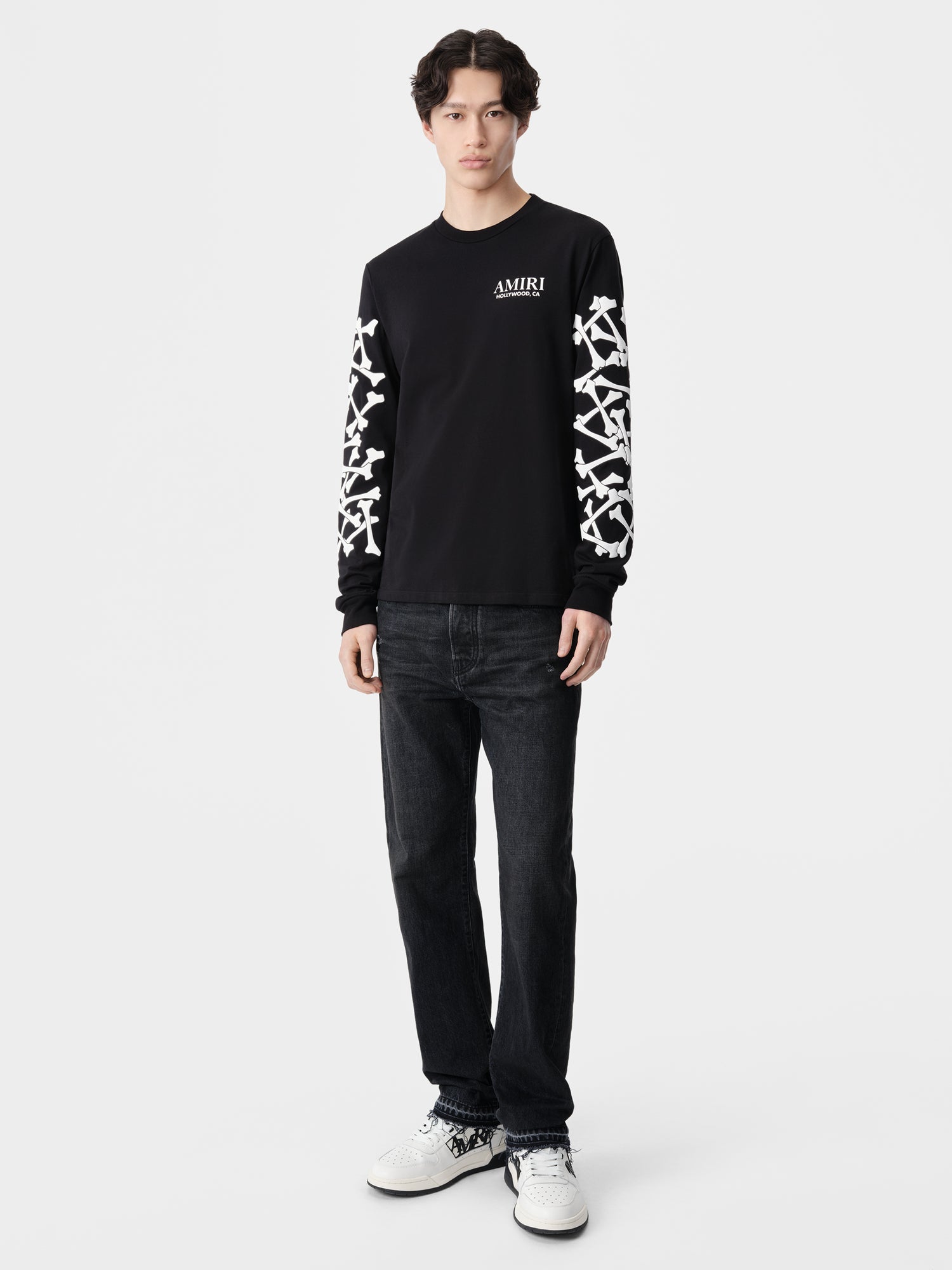 Product BONES STACKED LONG SLEEVE TEE - Black featured image