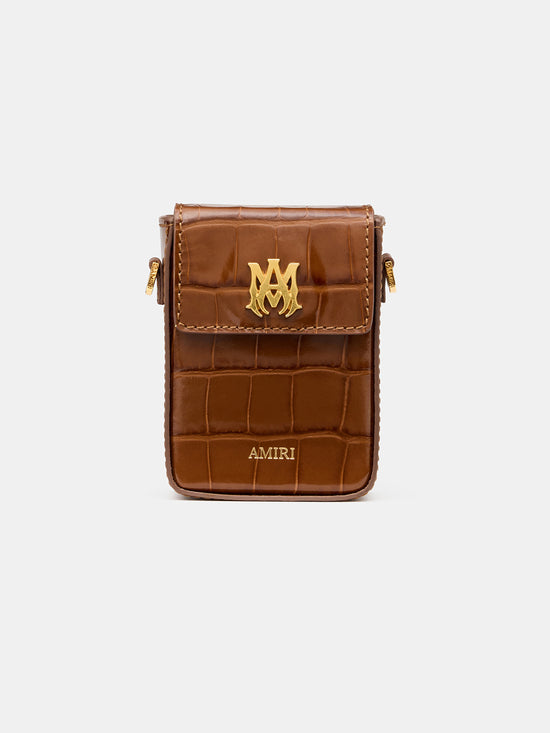 View 1 - CROC EMBOSSED CIGARETTE CASE - MALT - AMIRI