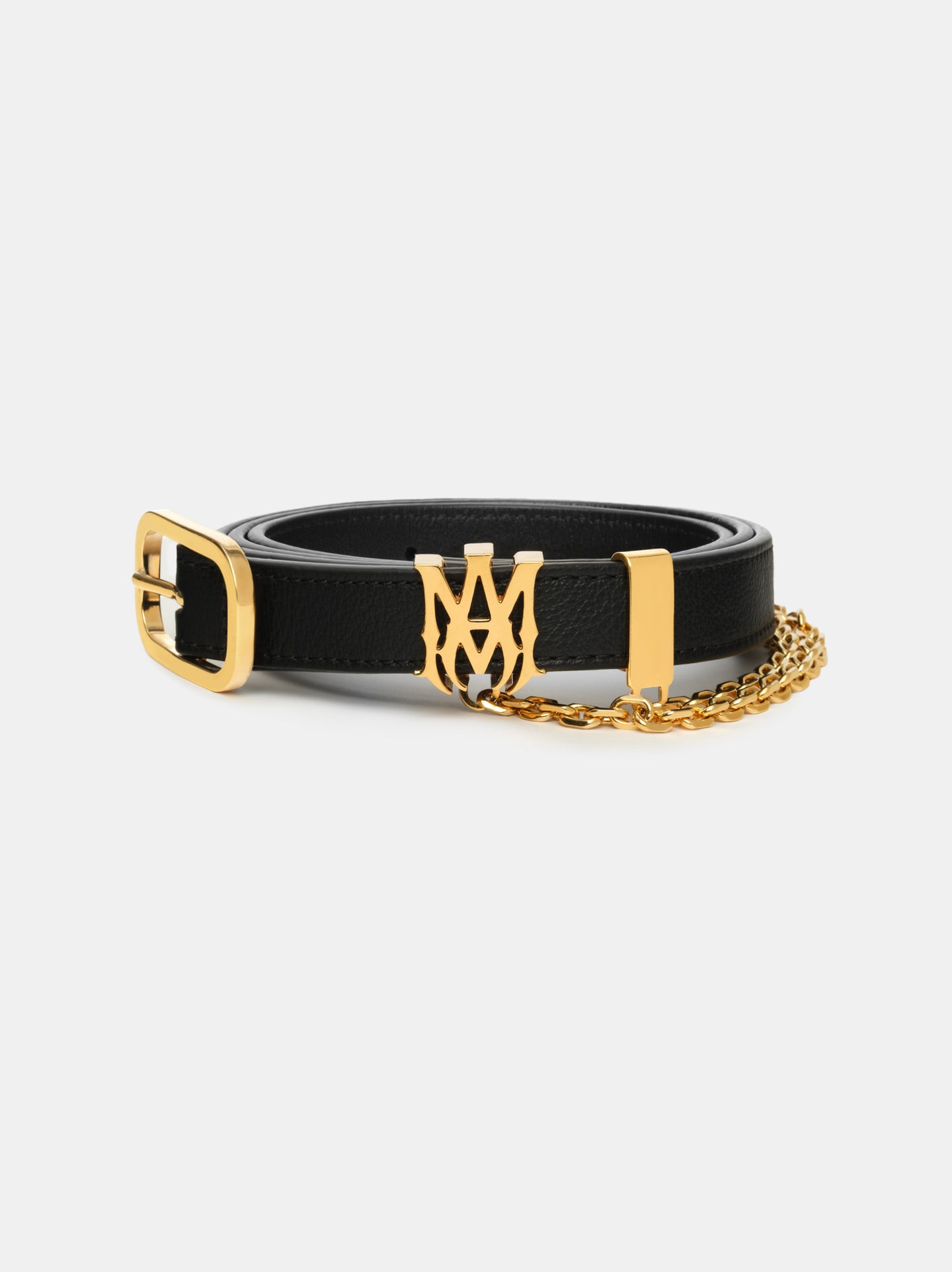 View 1 - MA 2CM CHAIN BELT - Black Gold - AMIRI