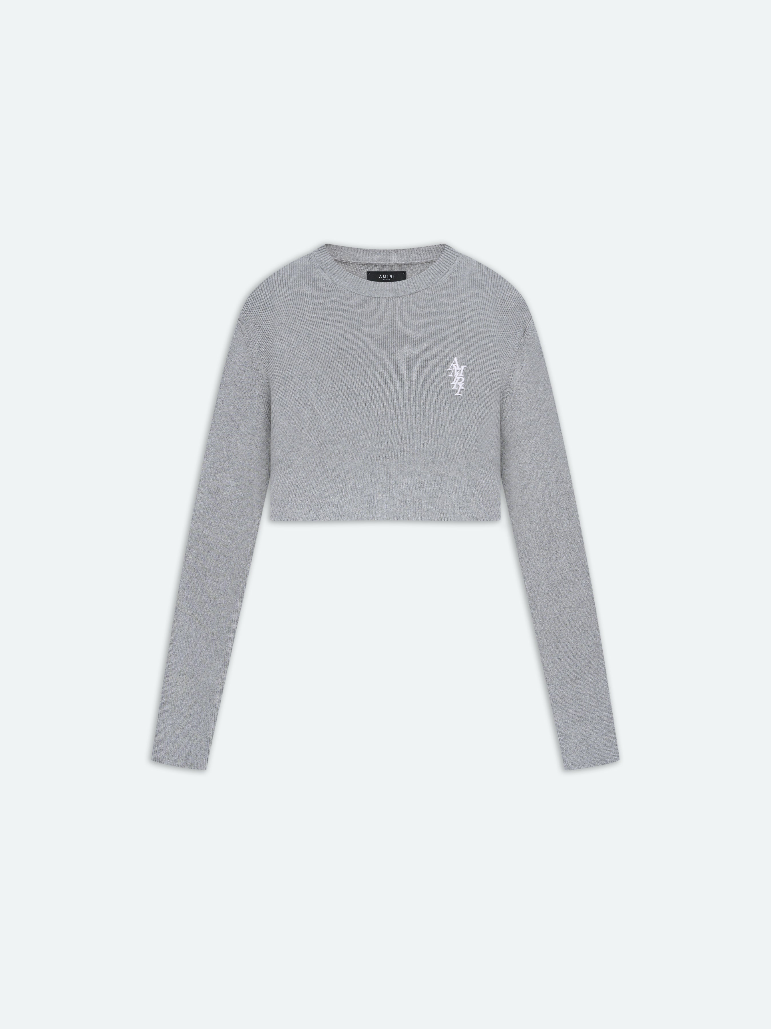 Product WOMEN - AMIRI STACK CROPPED CREWNECK - Grey featured image
