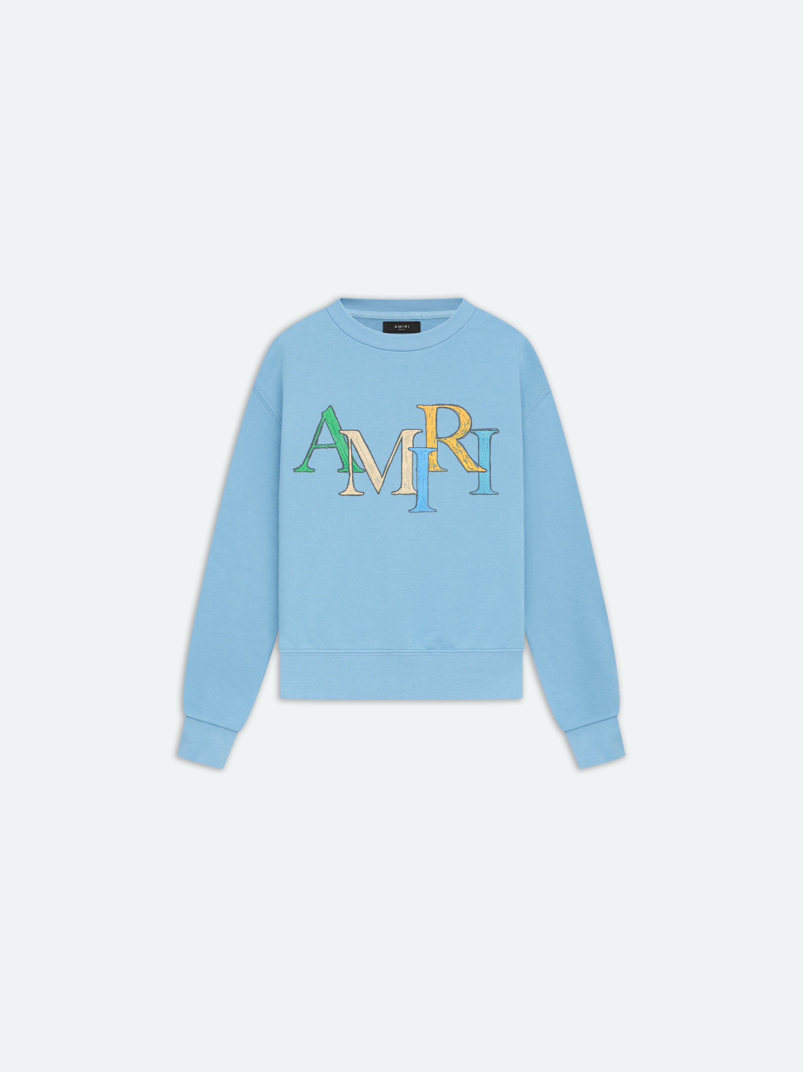 Product KIDS - AMIRI STAGGERED SCRIBBLE CREWNECK - Air Blue featured image
