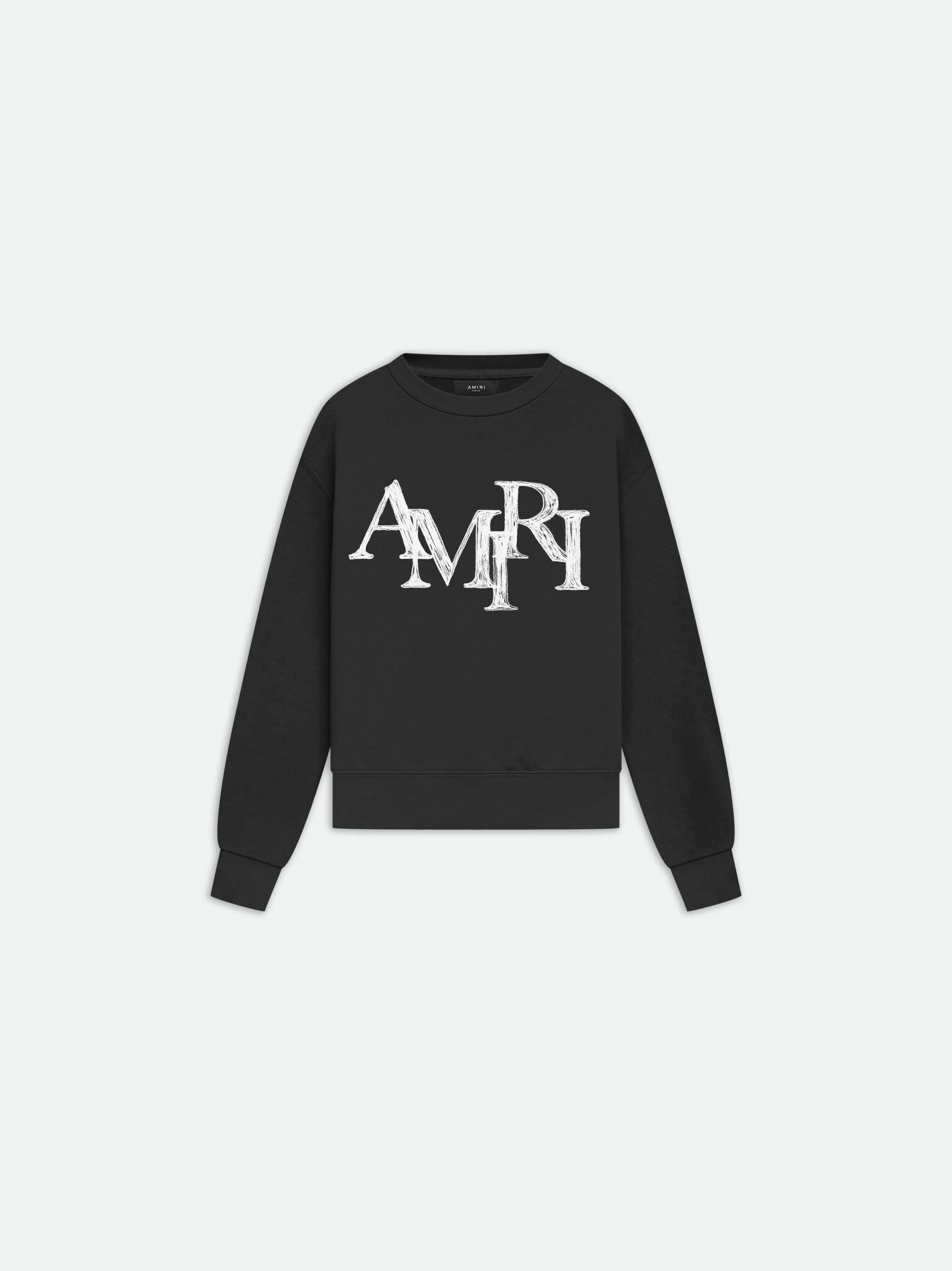 Product KIDS - AMIRI STAGGERED SCRIBBLE CREWNECK - Black featured image