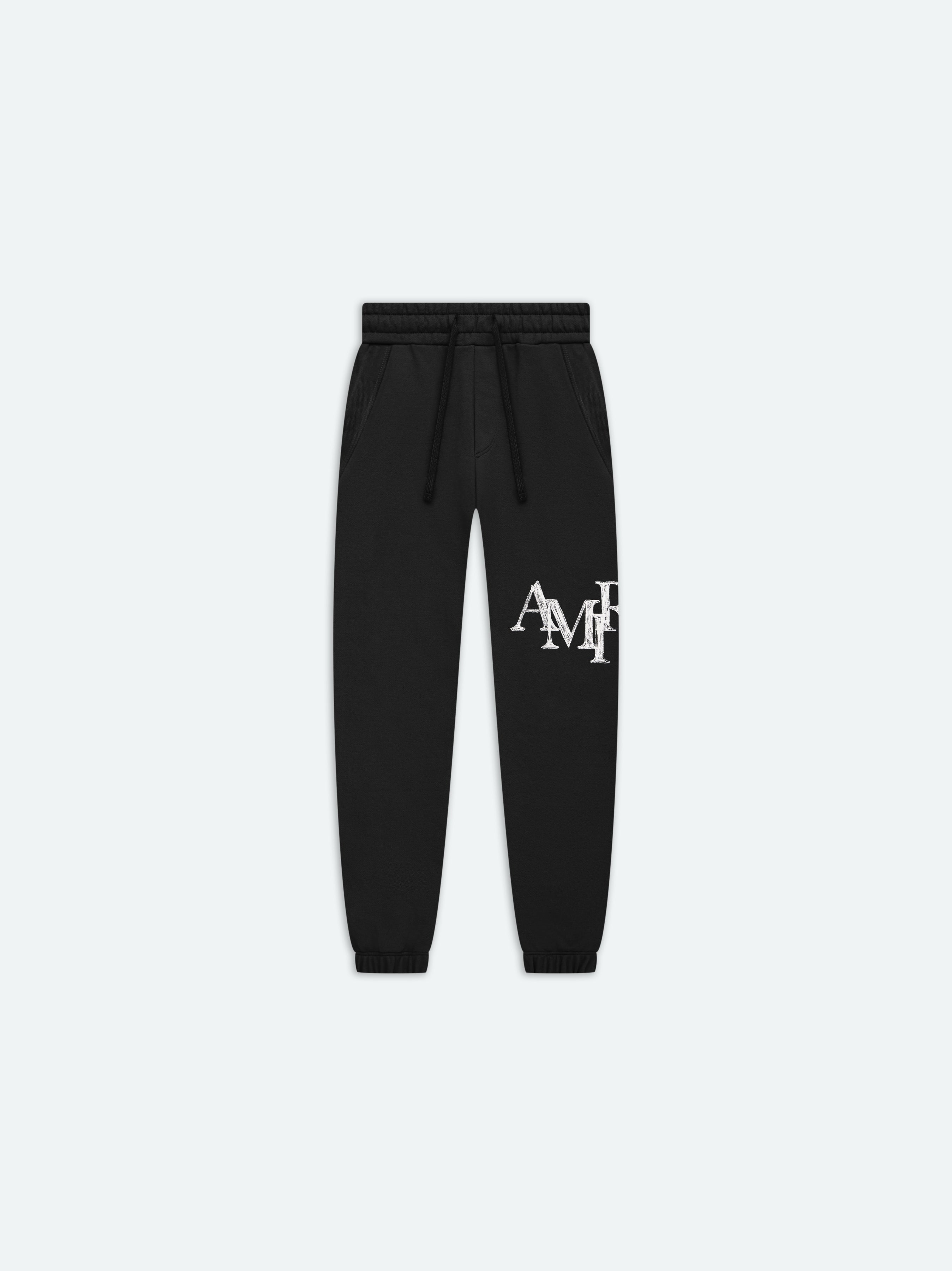 Product KIDS - AMIRI STAGGERED SCRIBBLE SWEATPANT - Black featured image