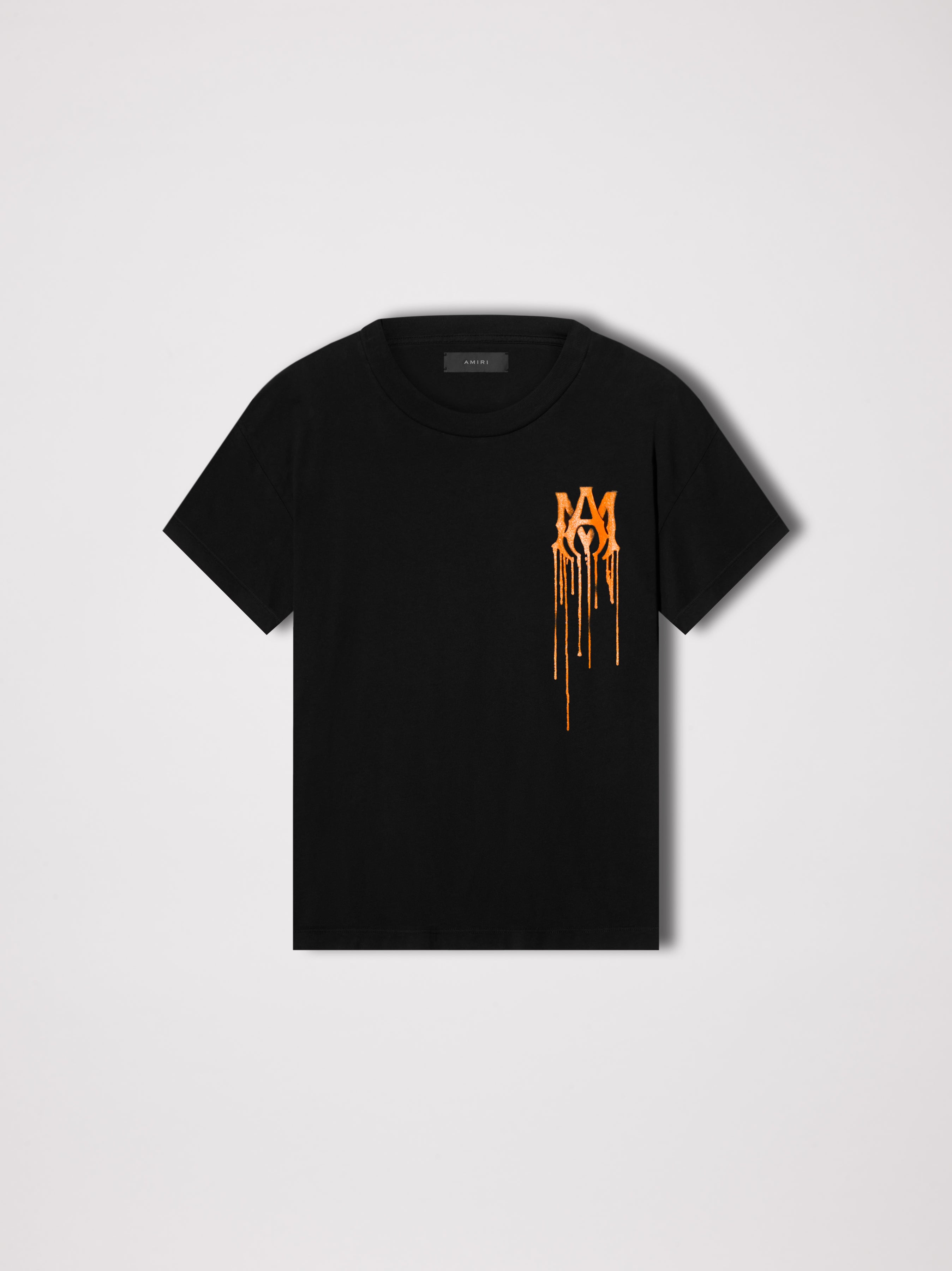 AMIRI Paint Drip AM Logo T-Shirt Black/Orange for Men
