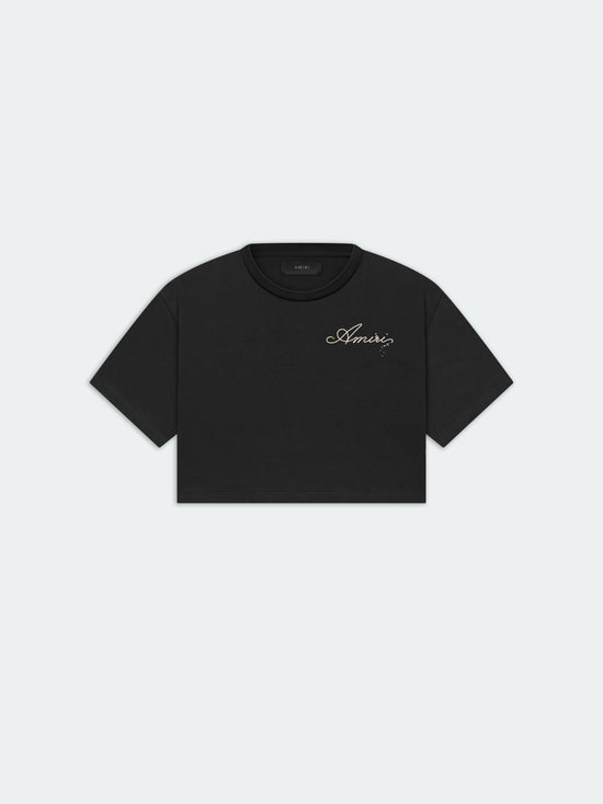 WOMEN - CHAMPAGNE CROPPED TEE - Black
