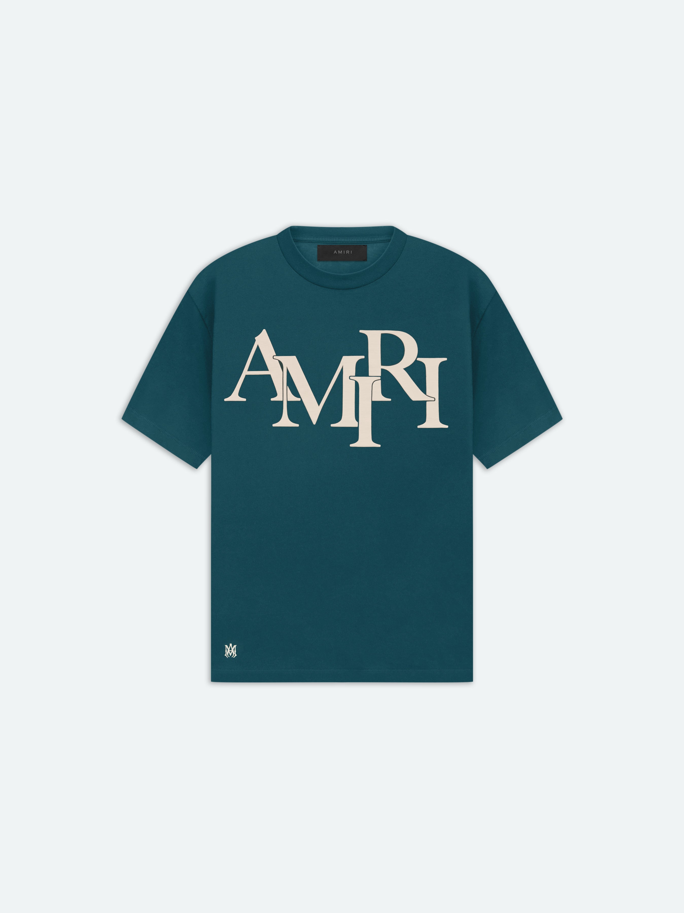 Product AMIRI STAGGERED LOGO TEE - Rain Forest featured image