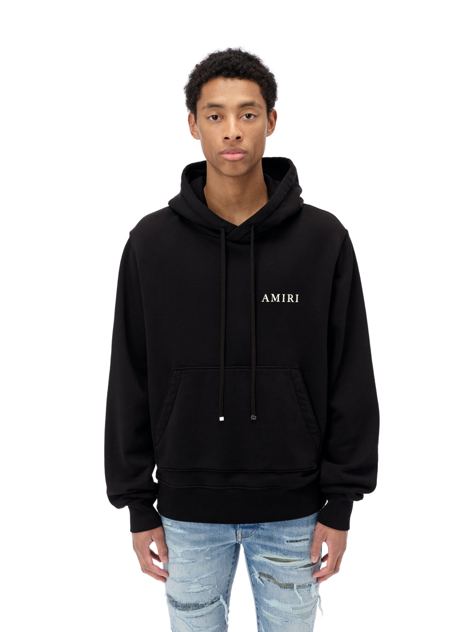 AMIRI Black Embroidered Paint Drip Core Logo Hoodie for Men