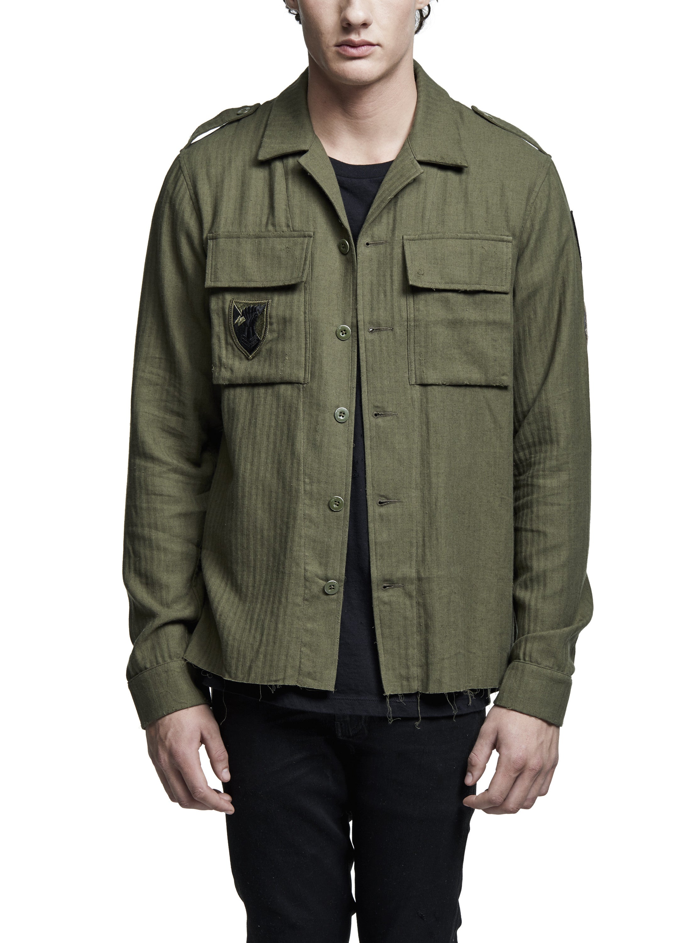 olive military shirt