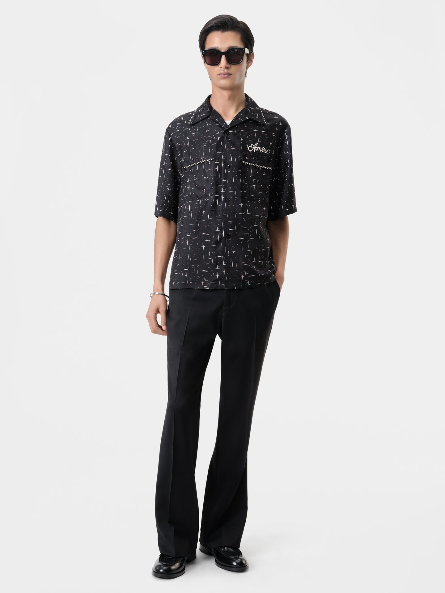 FLECK AMIRI BOWLING SHIRT - Black