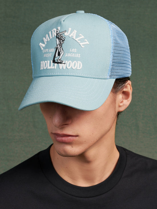 JAZZ WOLF TRUCKER HAT - Dusty Blue