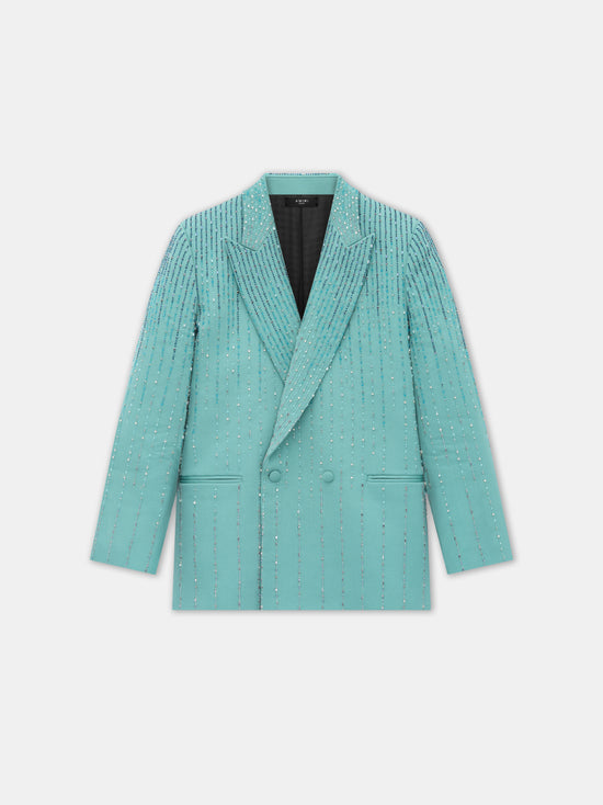 CRYSTAL STRIPE DOUBLE-BREASTED BLAZER - Marine