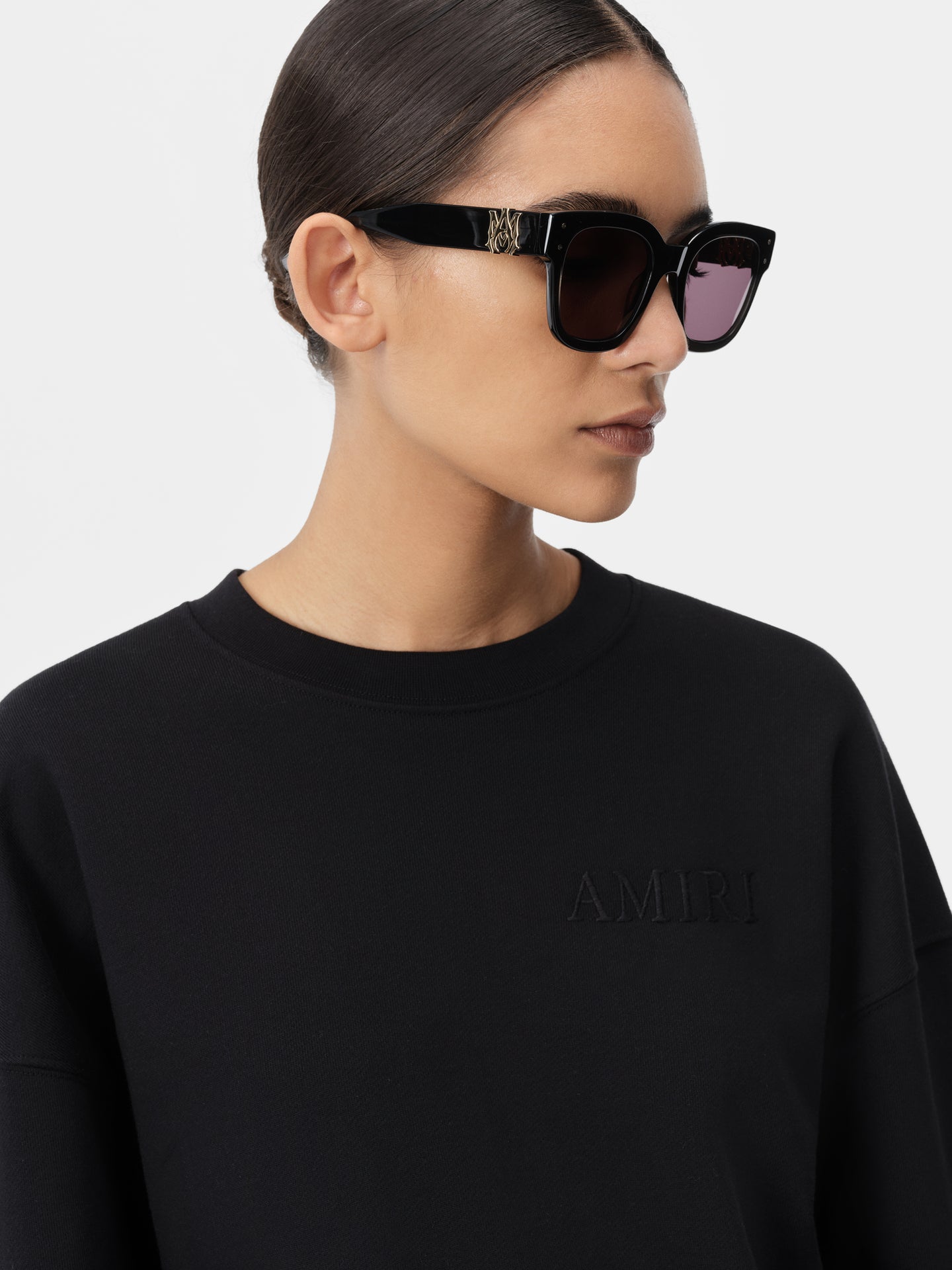 WOMEN - WOMEN'S AMIRI EMBROIDERED CREW - Black