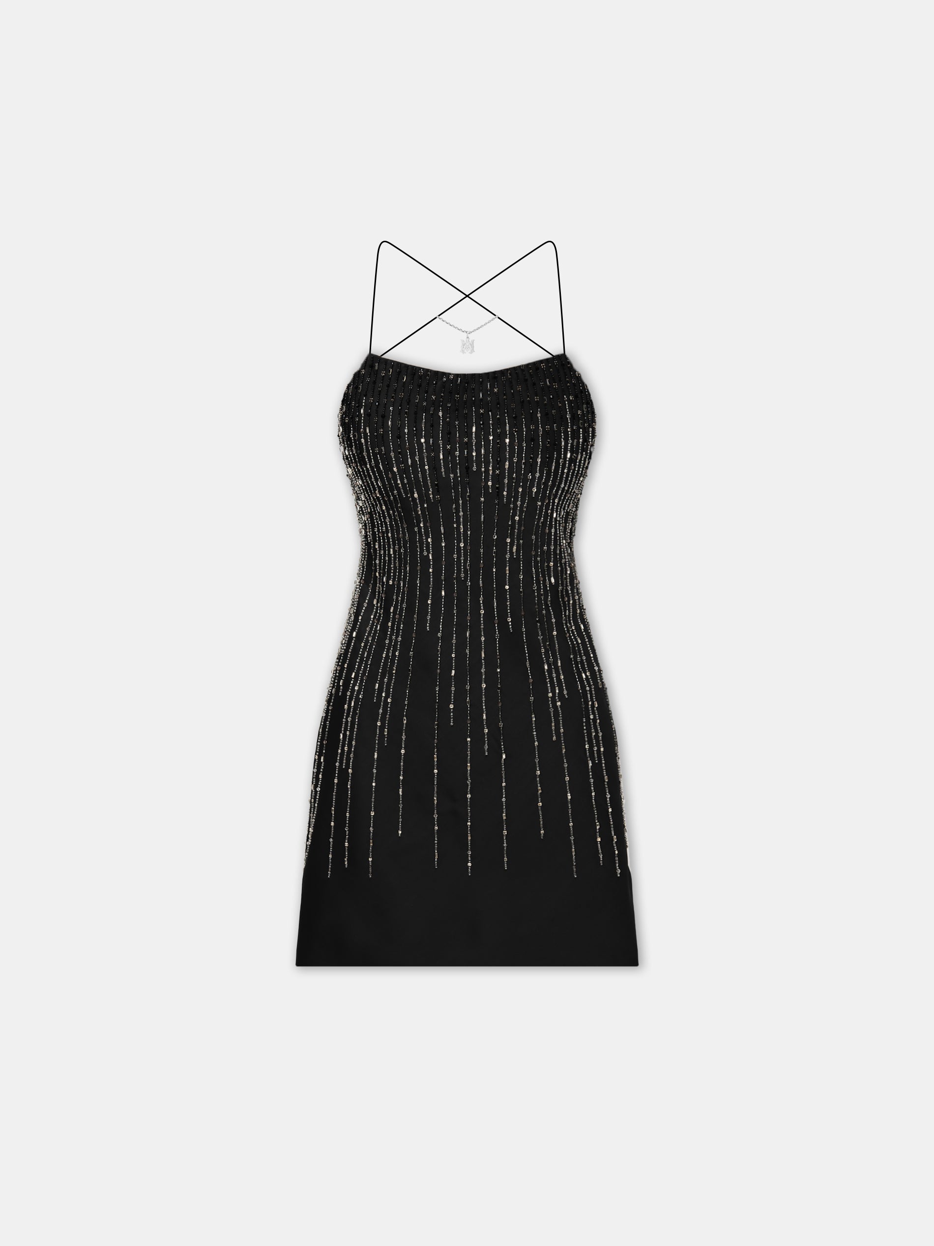 Product WOMEN - WOMEN'S CRYSTAL STRIPE MINI DRESS - Black featured image