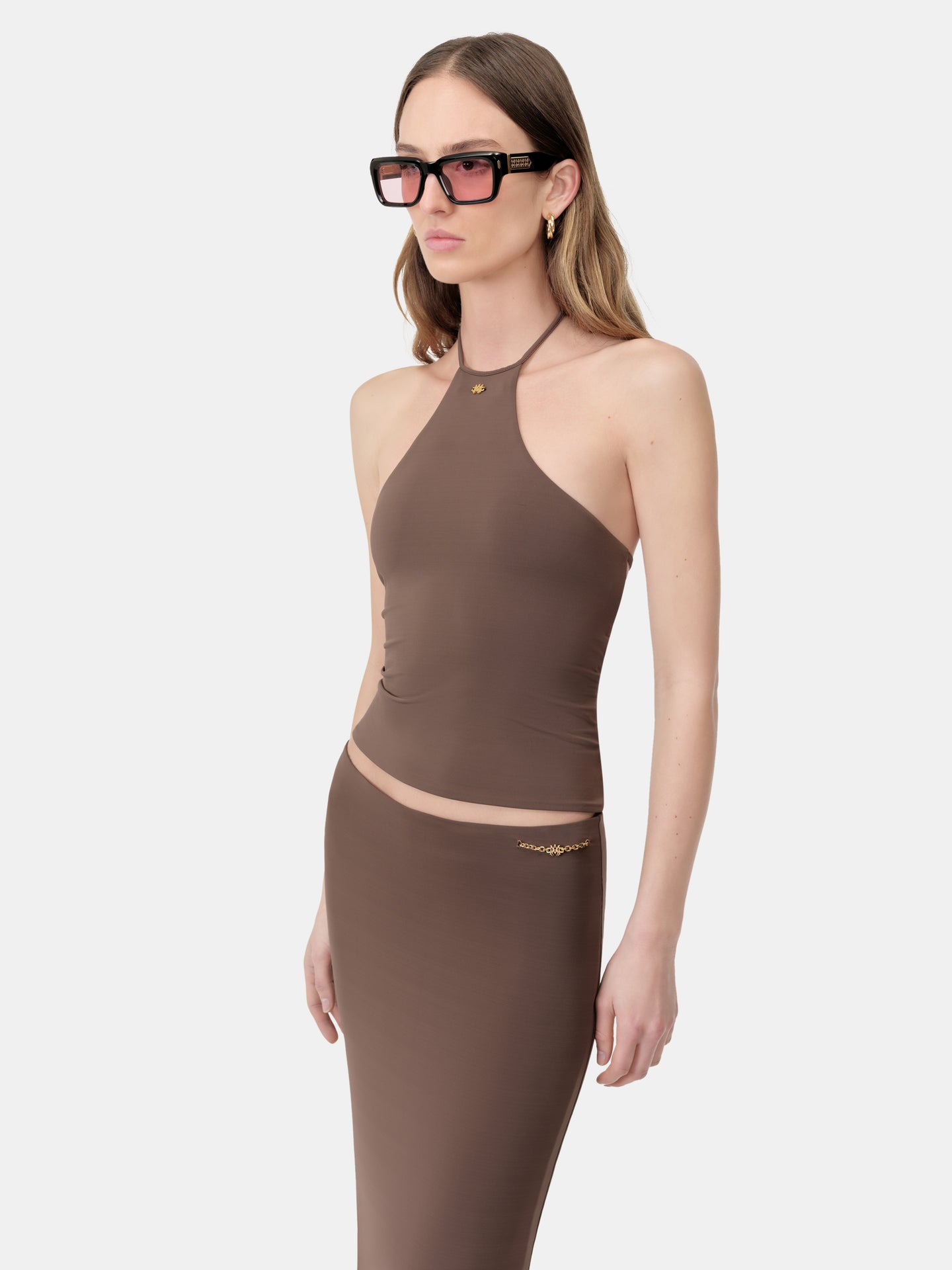 WOMEN - WOMEN'S HALTER TOP - Walnut Brown - AMIRI