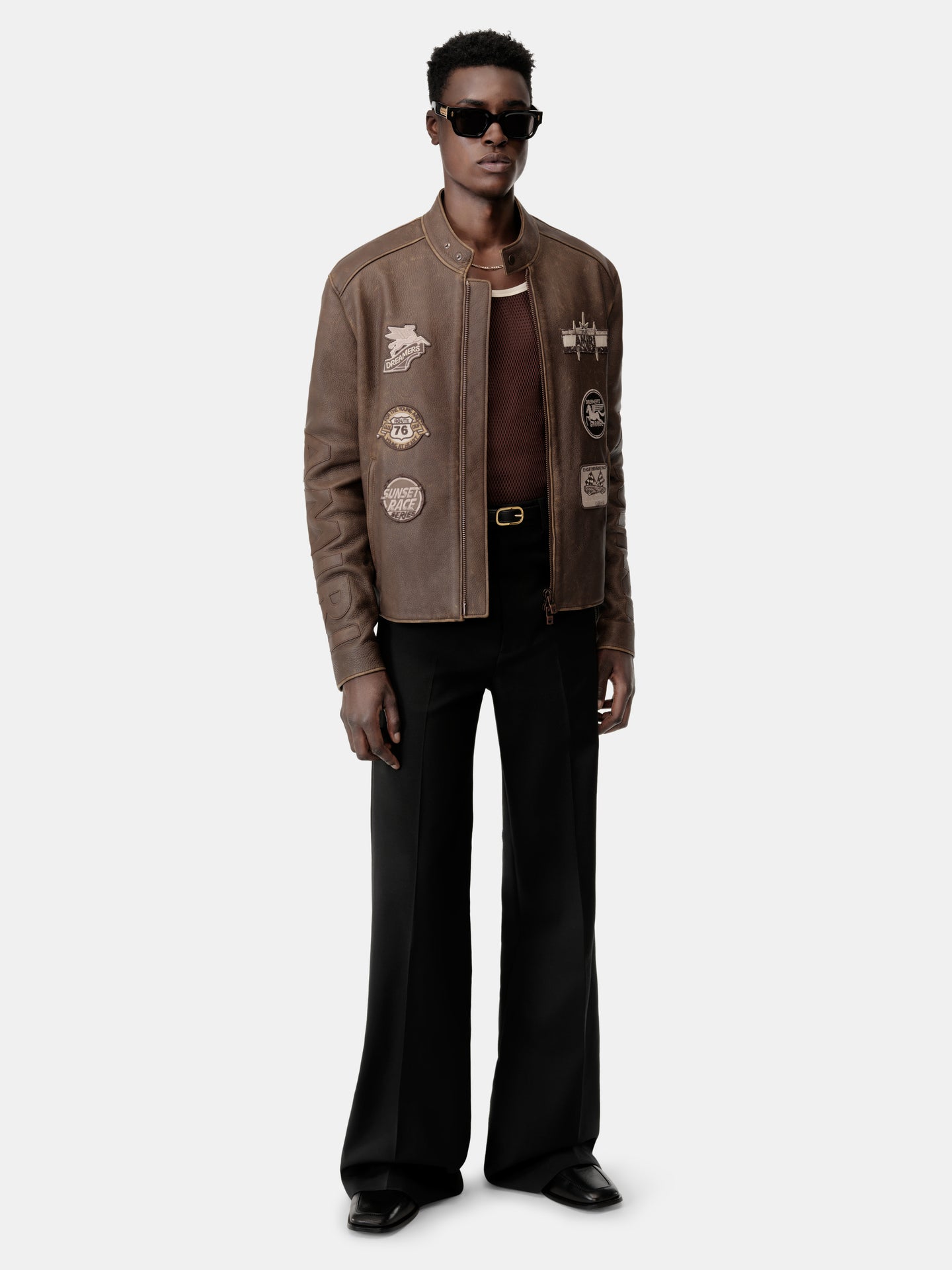 AMIRI PATCH RACER JACKET - Walnut Brown - AMIRI