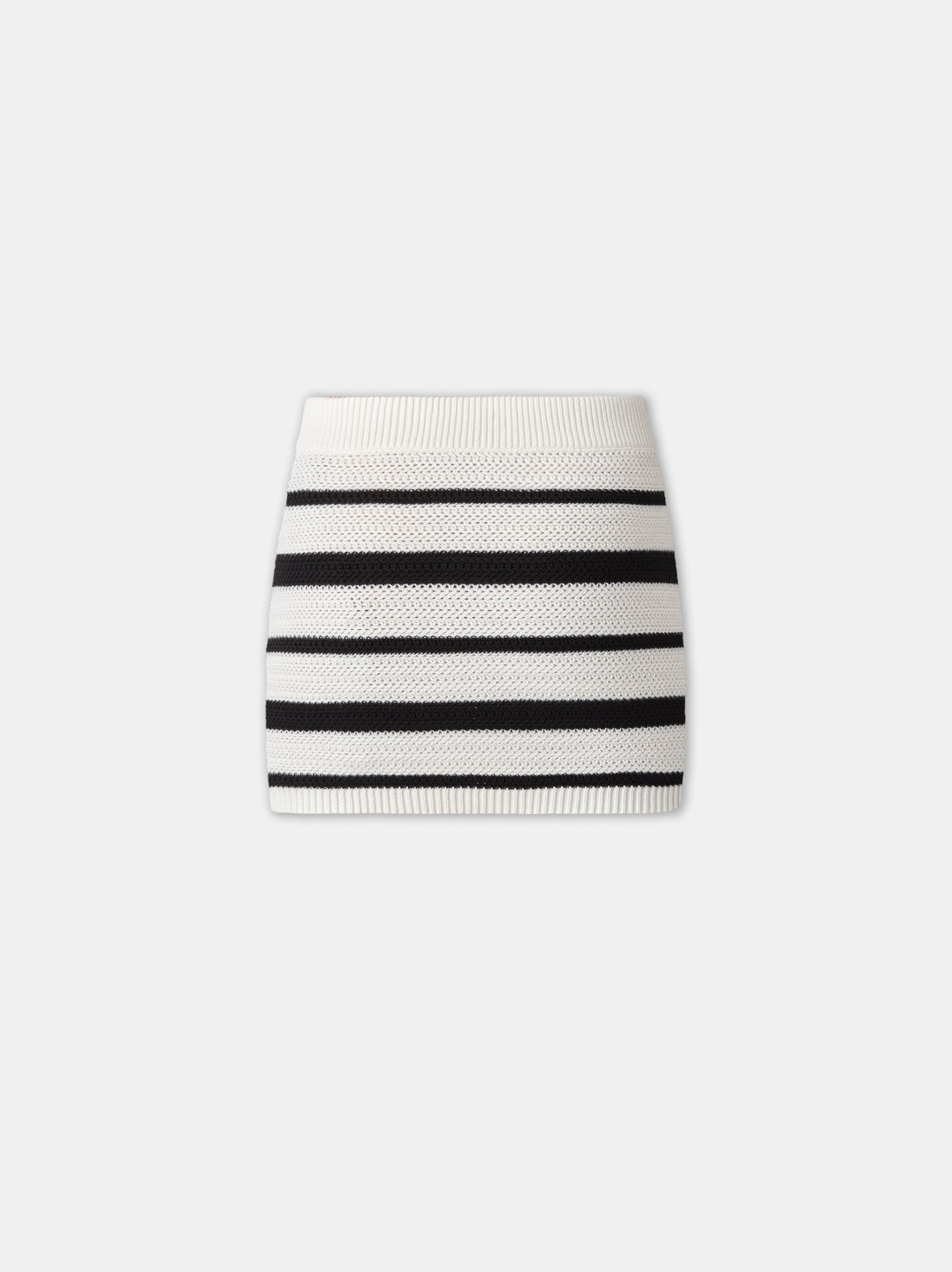 WOMEN - WOMEN'S MA STRIPED MINI SKIRT - Black Alabaster