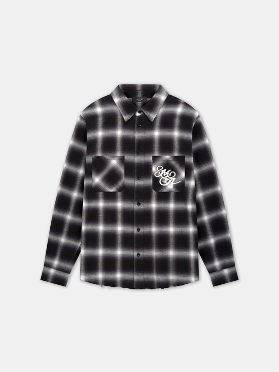 AMIRI SWIRL FLANNEL SHIRT - BLACK