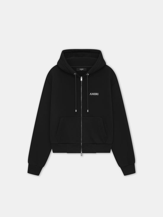 RELAXED ZIP UP HOODIE - BLACK - AMIRI