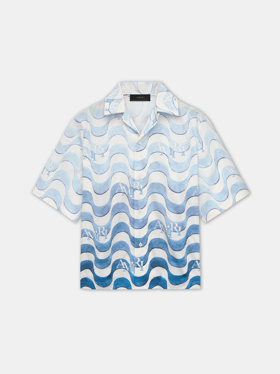 AMIRI STAGGERED WAVE SHIRT - Cerulean