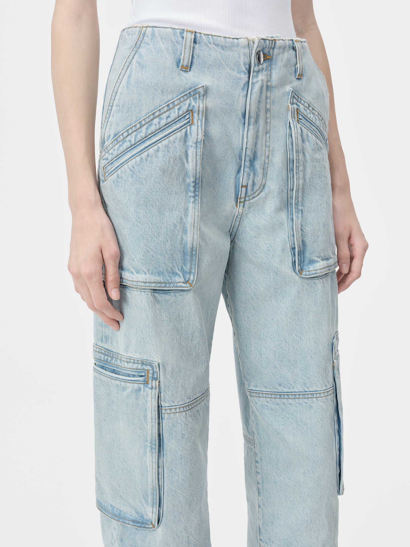 WOMEN - WOMEN'S CARGO LOOSE - Light Indigo