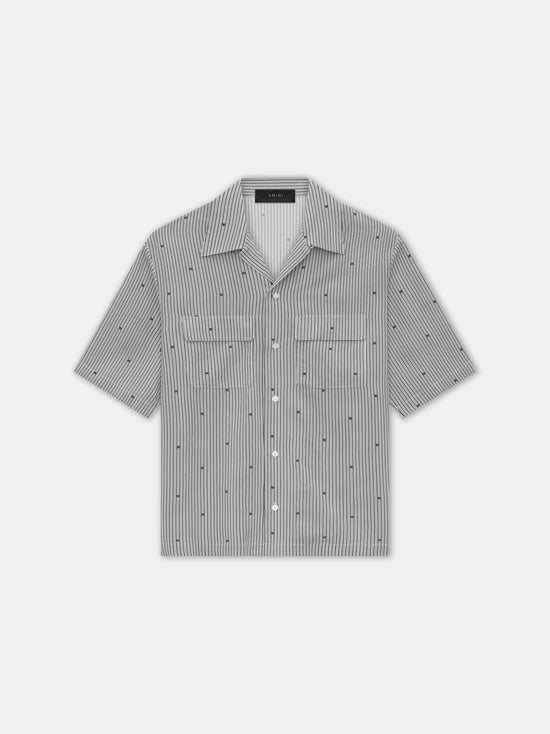 MA PINSTRIPE CAMP SHIRT - Black