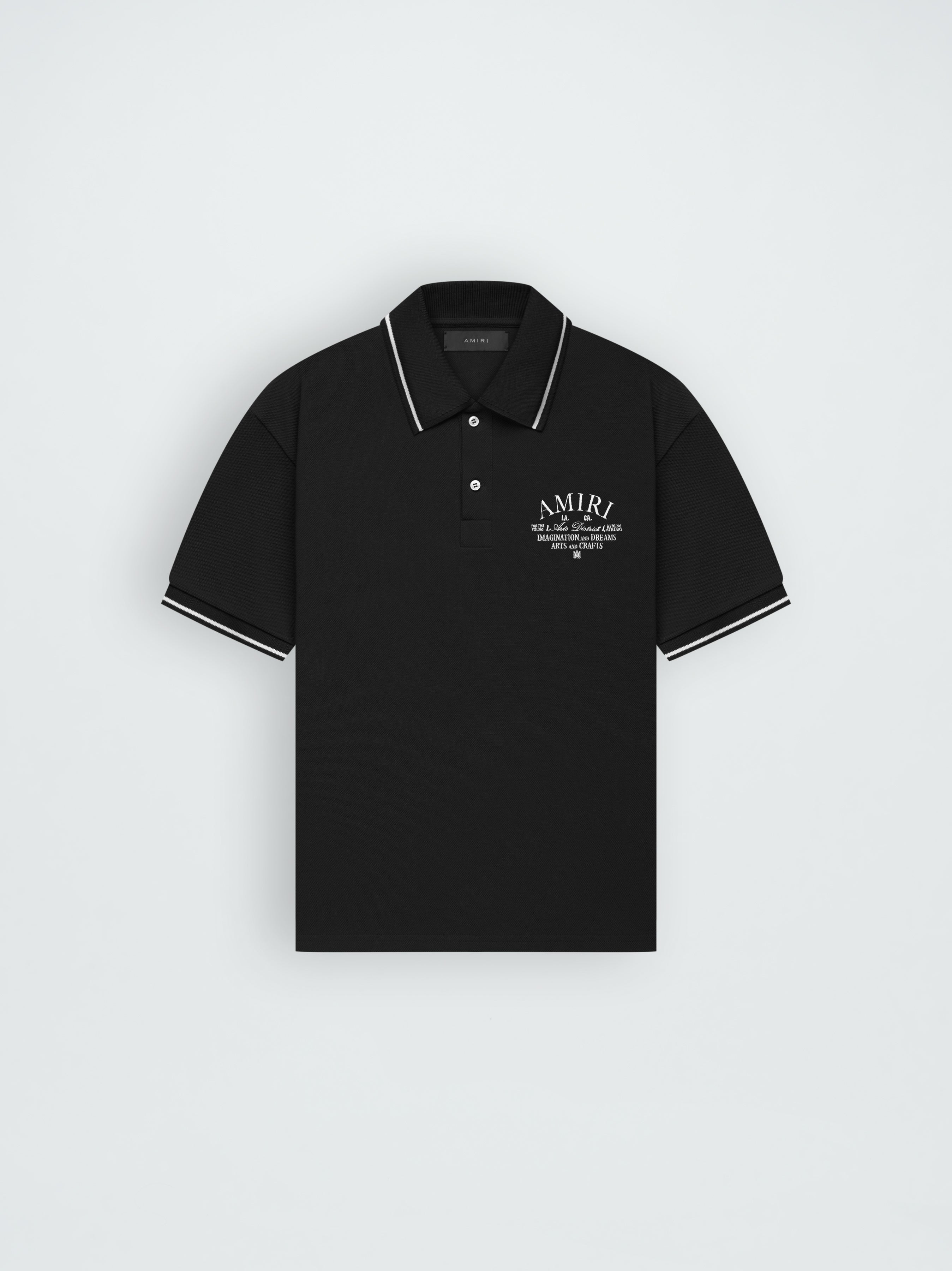 Product AMIRI ARTS DISTRICT PIQUE POLO - BLACK featured image