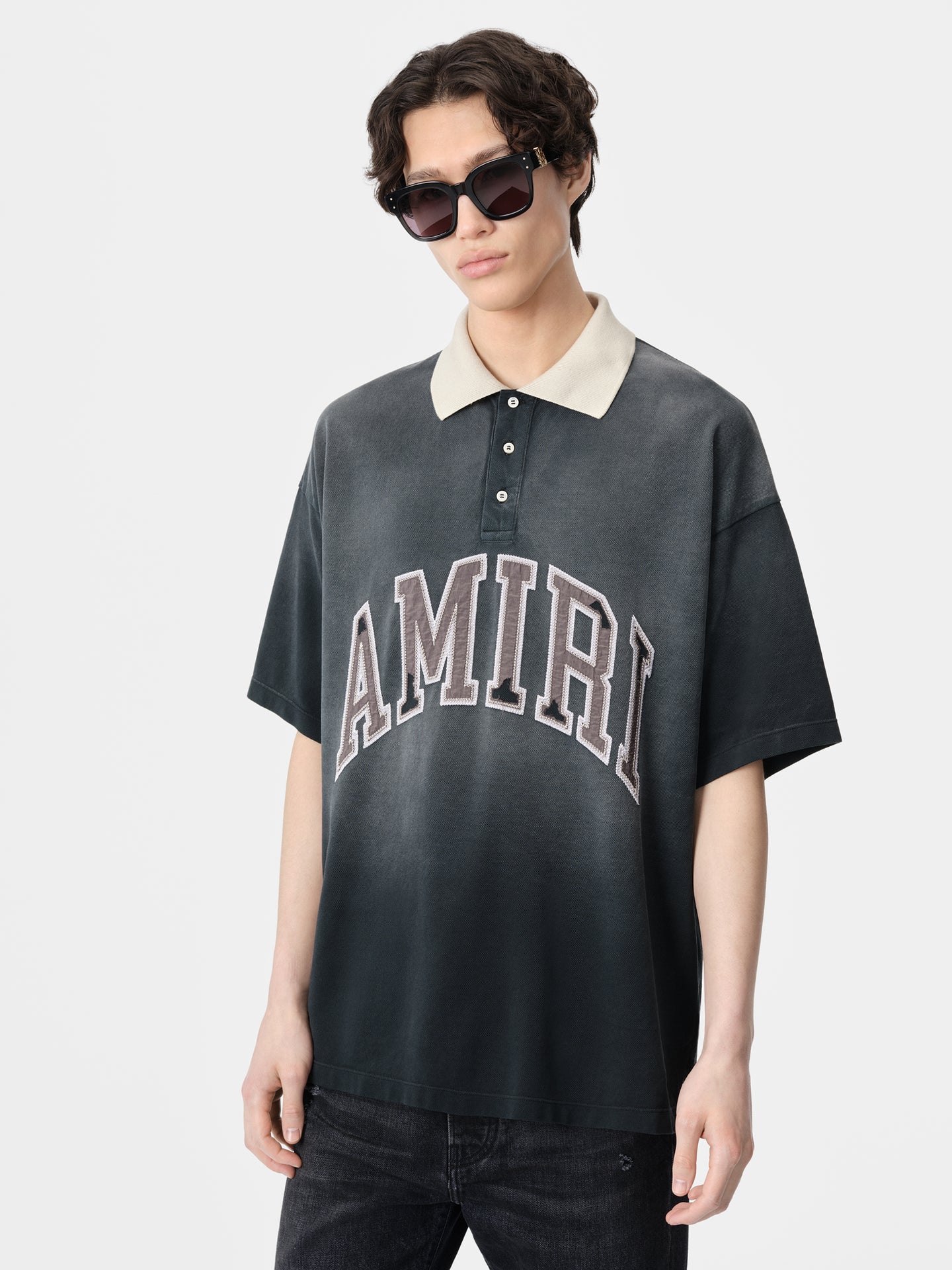 AMIRI VINTAGE OVERSIZED POLO - Black