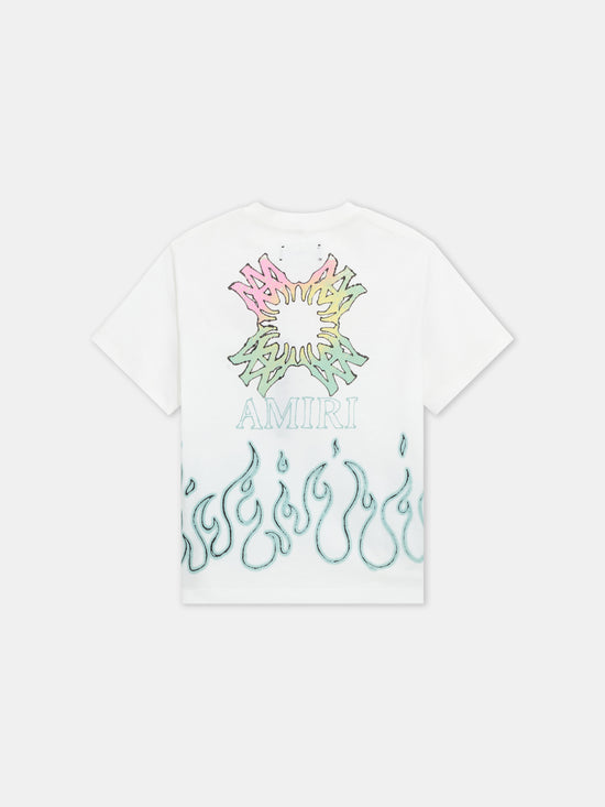 KIDS - KIDS' MA QUAD FLAMES OVERSIZED TEE - Ivory - AMIRI