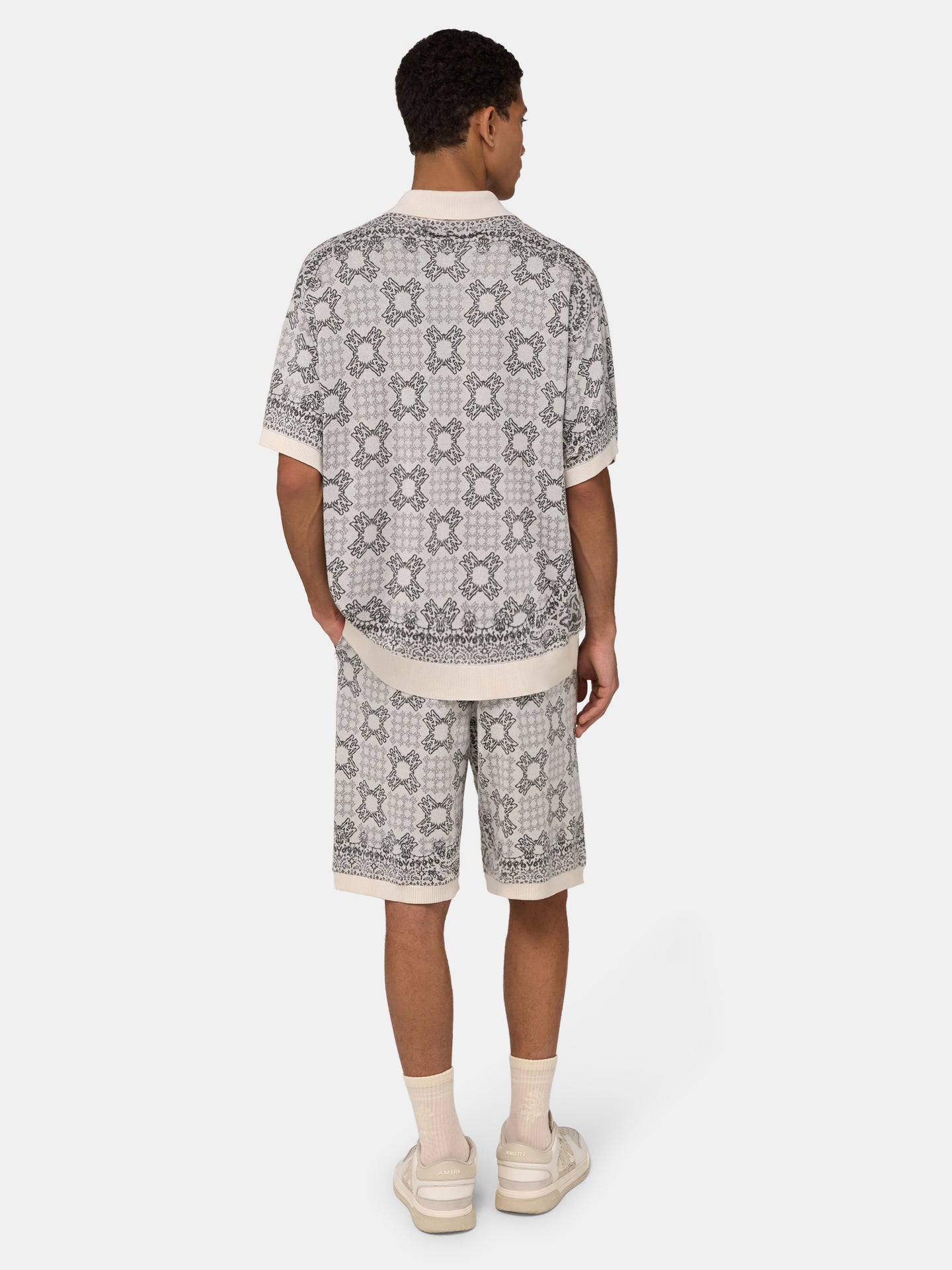 MA QUAD CHECK MESH KNIT SHORT - Alabaster