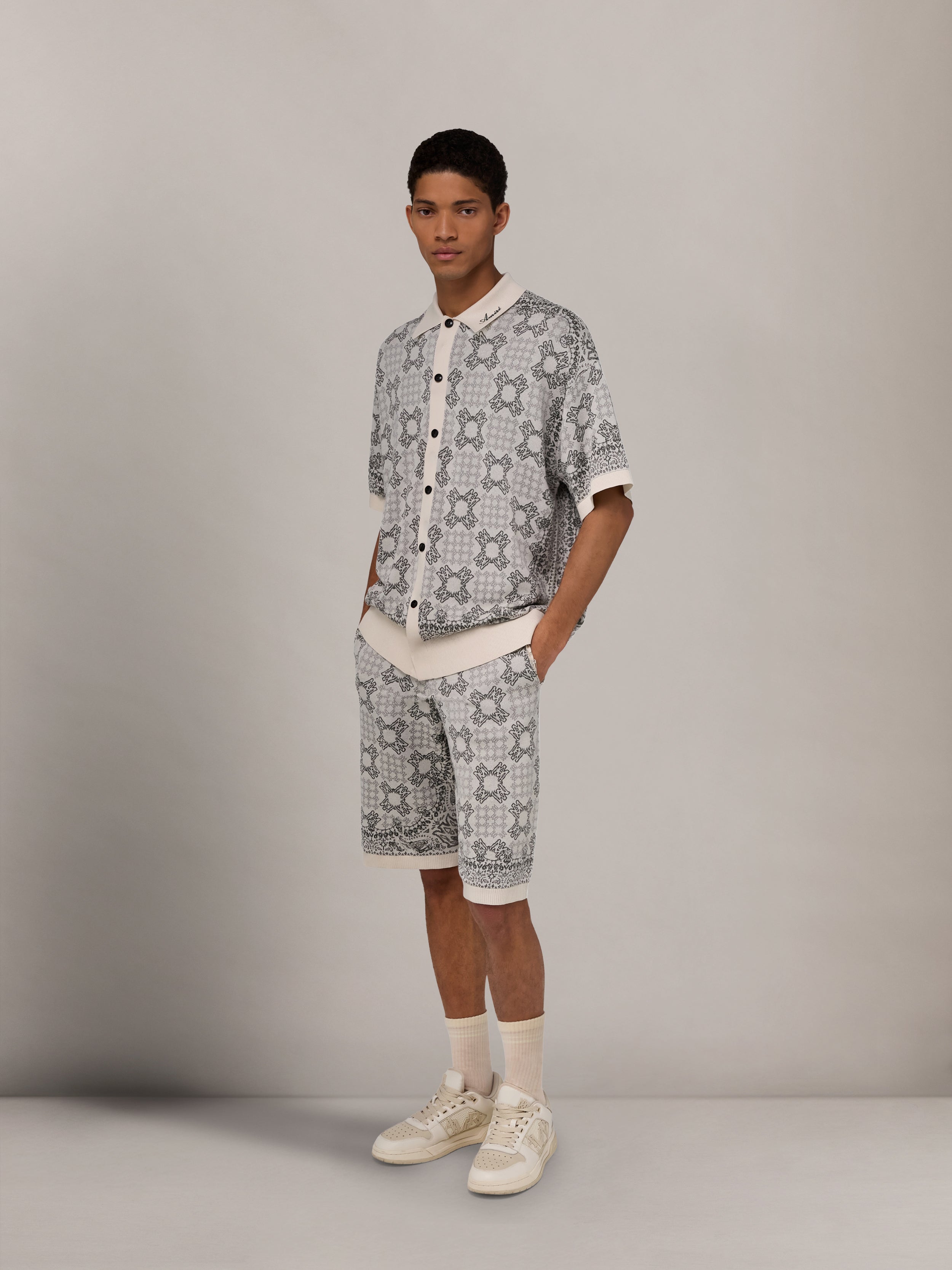 MA QUAD CHECK MESH KNIT SHIRT - Alabaster – AMIRI