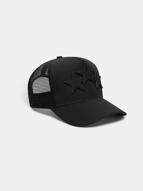 3 STAR TRUCKER HAT - BLACK BLACK - AMIRI