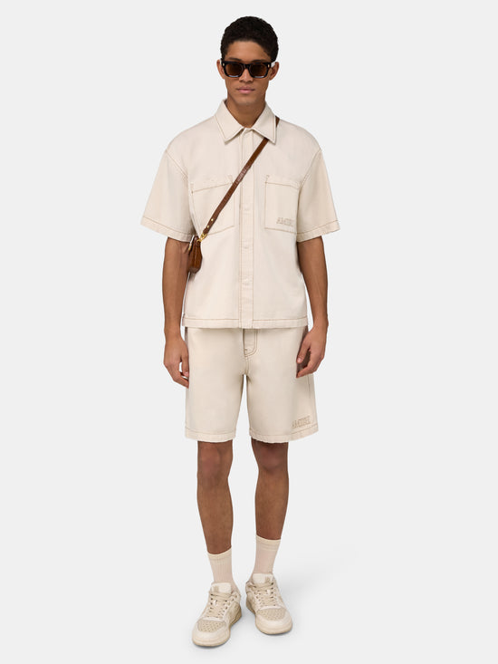 DRAWSTRING DENIM SHORT - Ecru - AMIRI