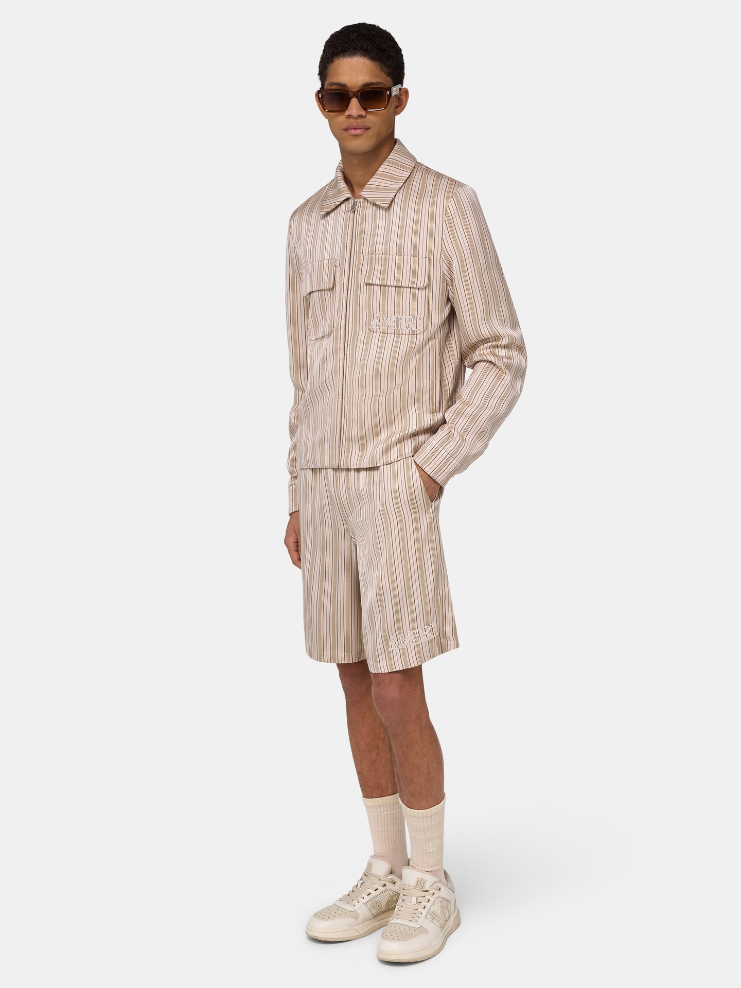 AMIRI STRIPED BLOUSON - Alabaster - AMIRI