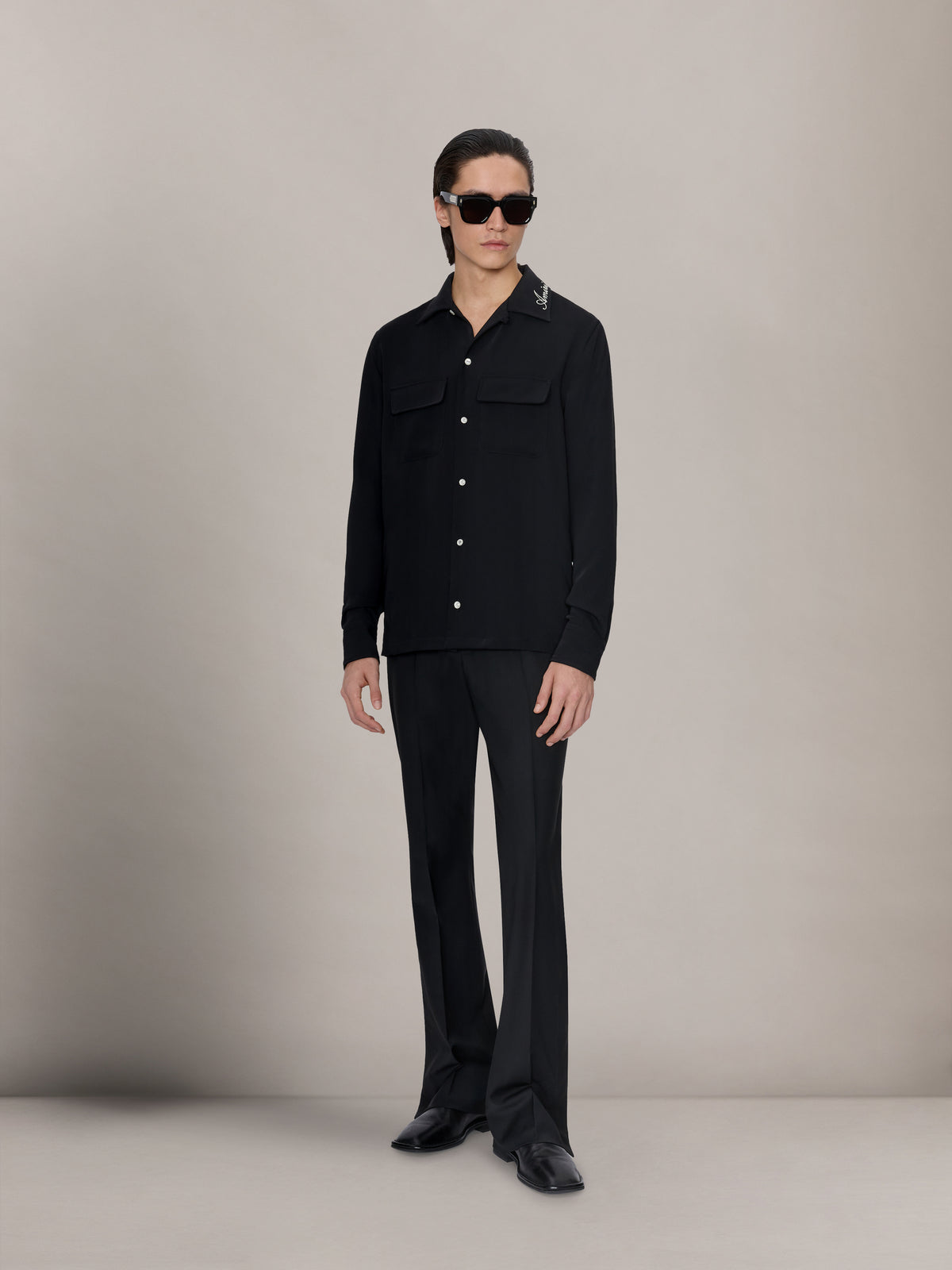 ROUND POCKET DRESS SHIRT - Black - AMIRI