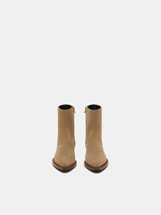 SUEDE RYDER BOOT - Cognac