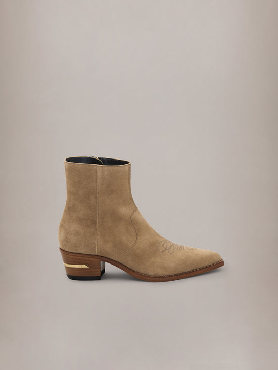 SUEDE RYDER BOOT - Cognac