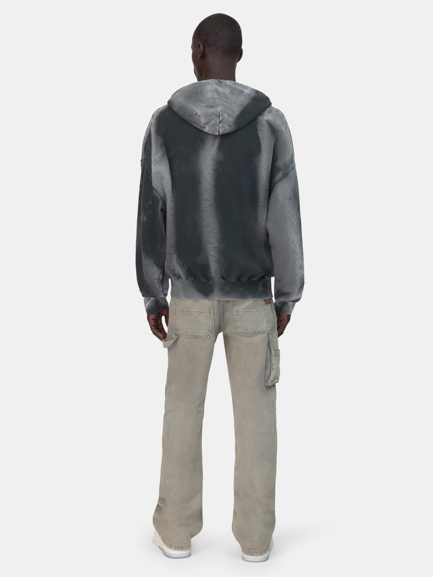 BONES STUDDED OVERSIZED ZIP HOODIE - Black - AMIRI