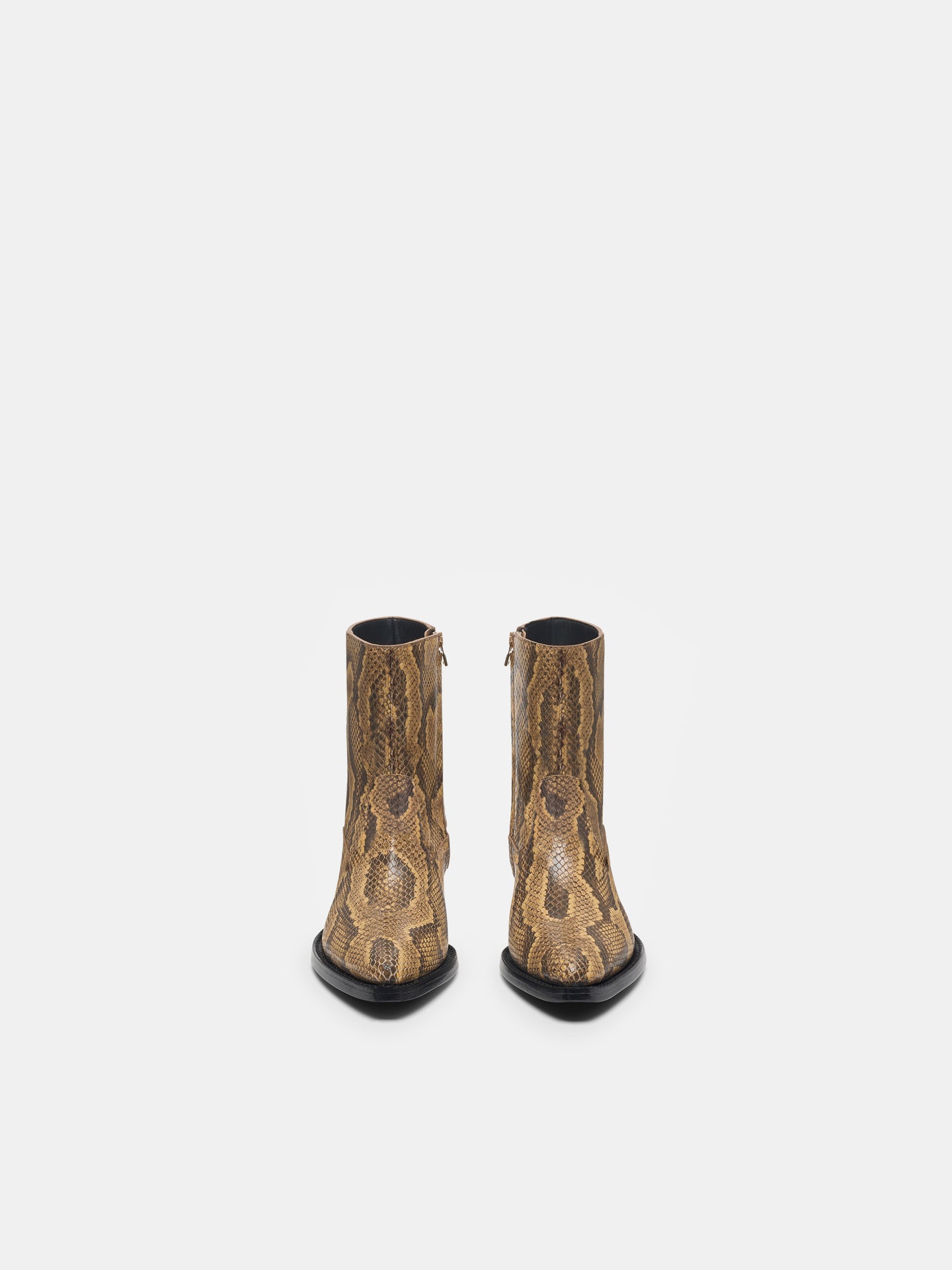PYTHON EMBOSSED RYDER BOOT - Brown