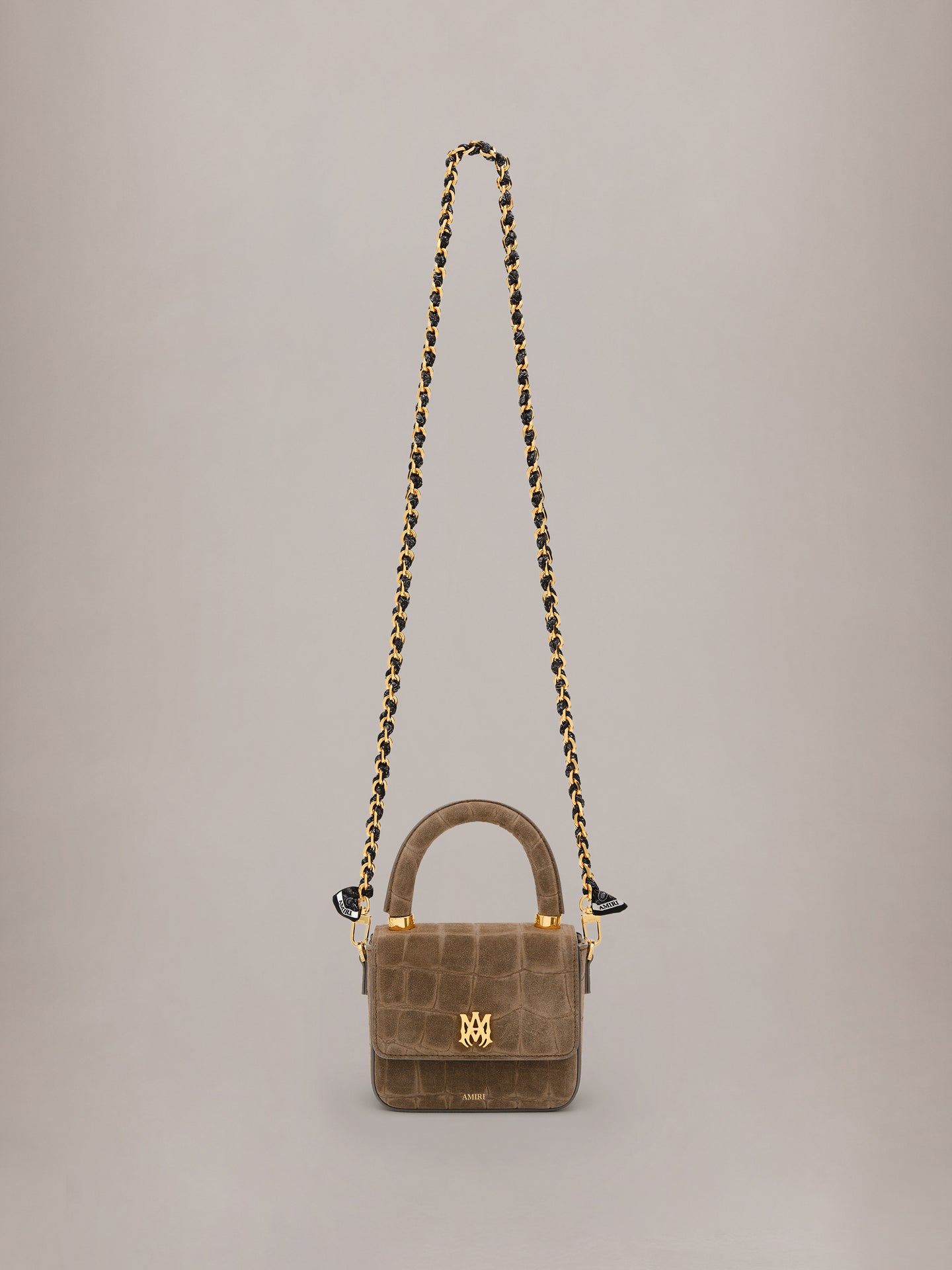 WOMENS - WOMEN'S BANDANA SILK CHAIN STRAP - Black Gold - AMIRI