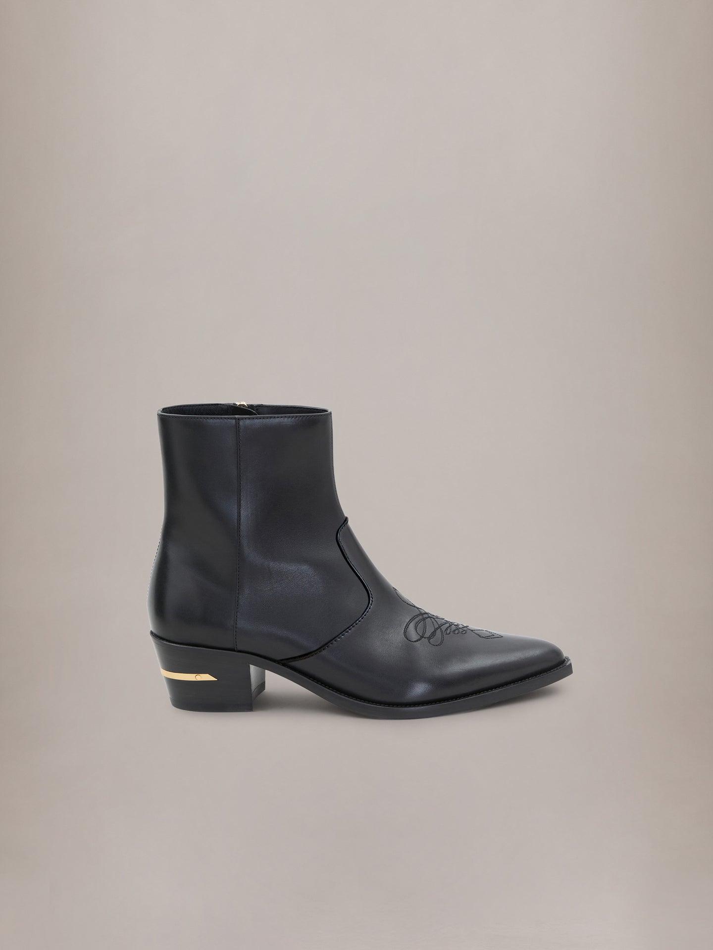 LEATHER RYDER BOOT - Black Gold