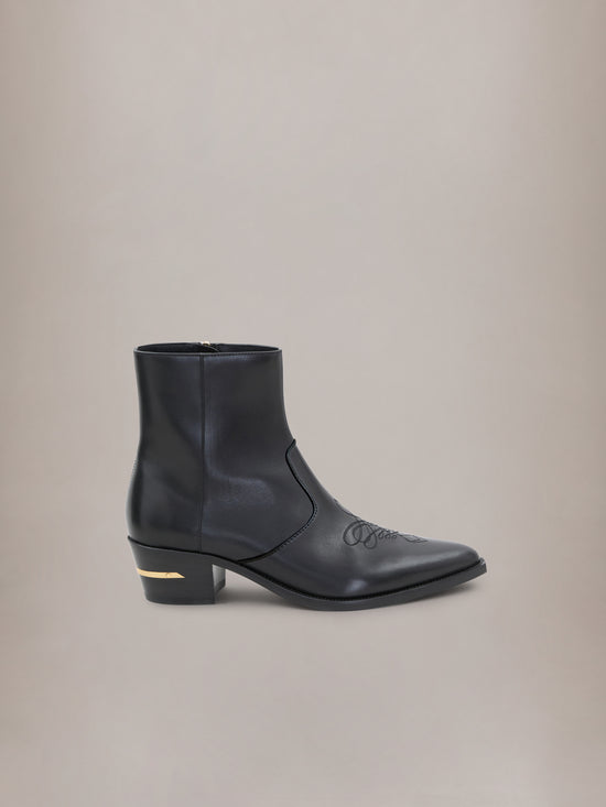 LEATHER RYDER BOOT - Black Gold