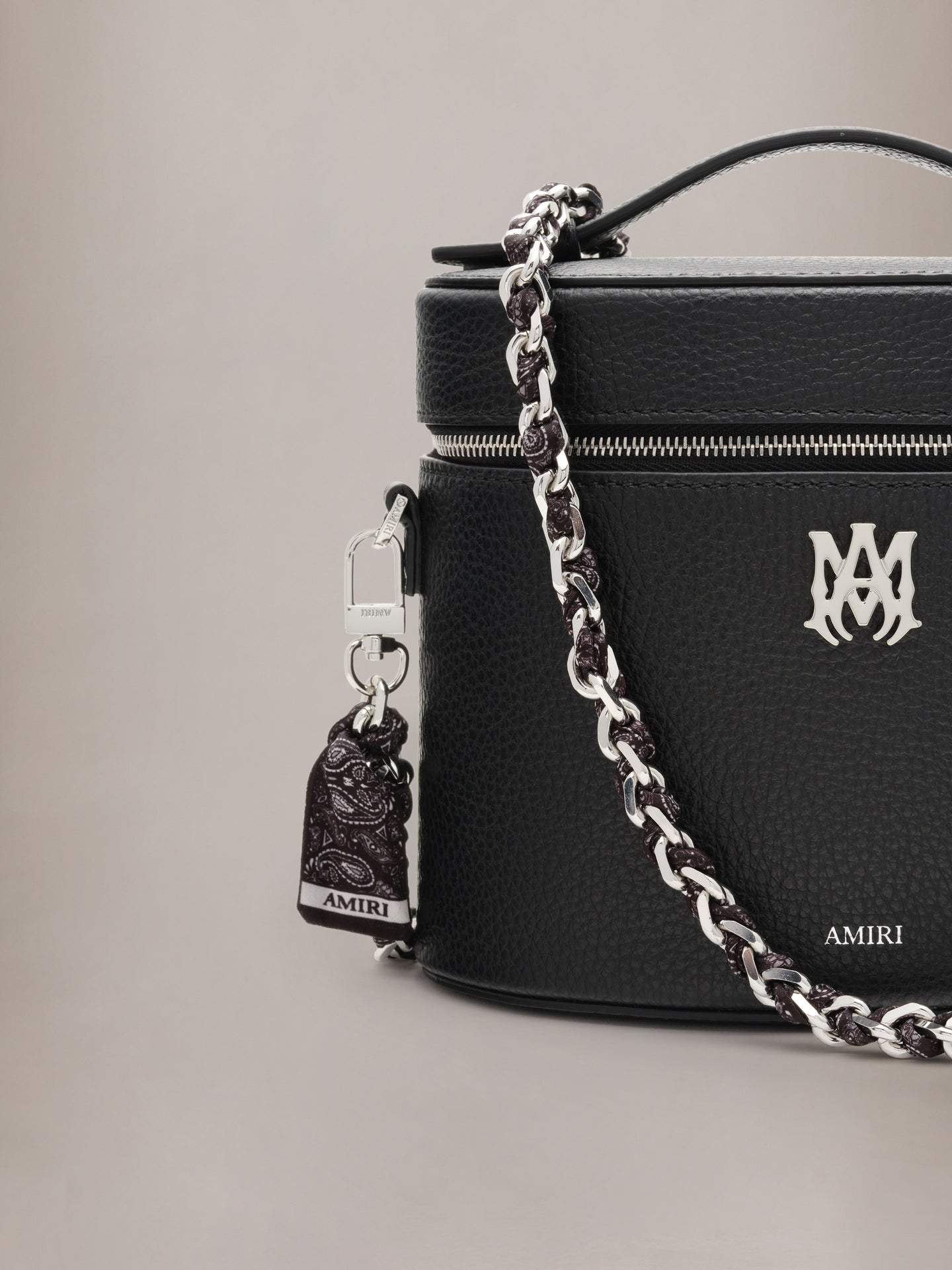 WOMENS - WOMEN'S BANDANA SILK CHAIN STRAP - Black Nickel - AMIRI