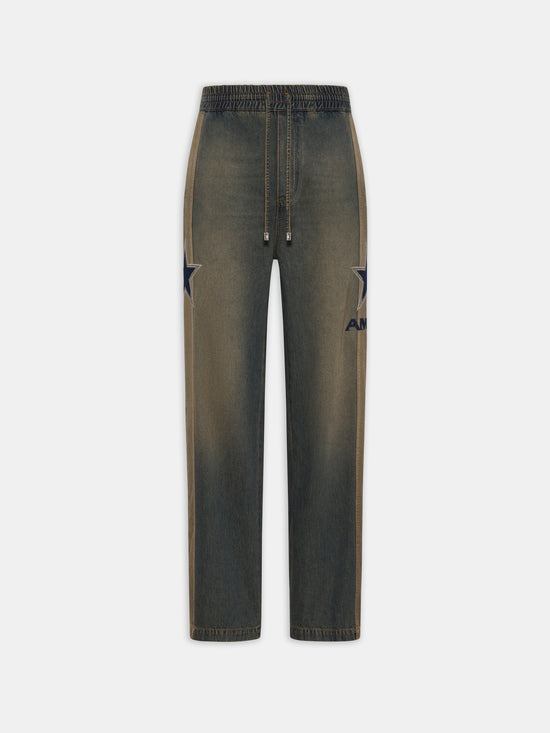 AMIRI SPORT DENIM TRACK PANT - Worn Slate - AMIRI