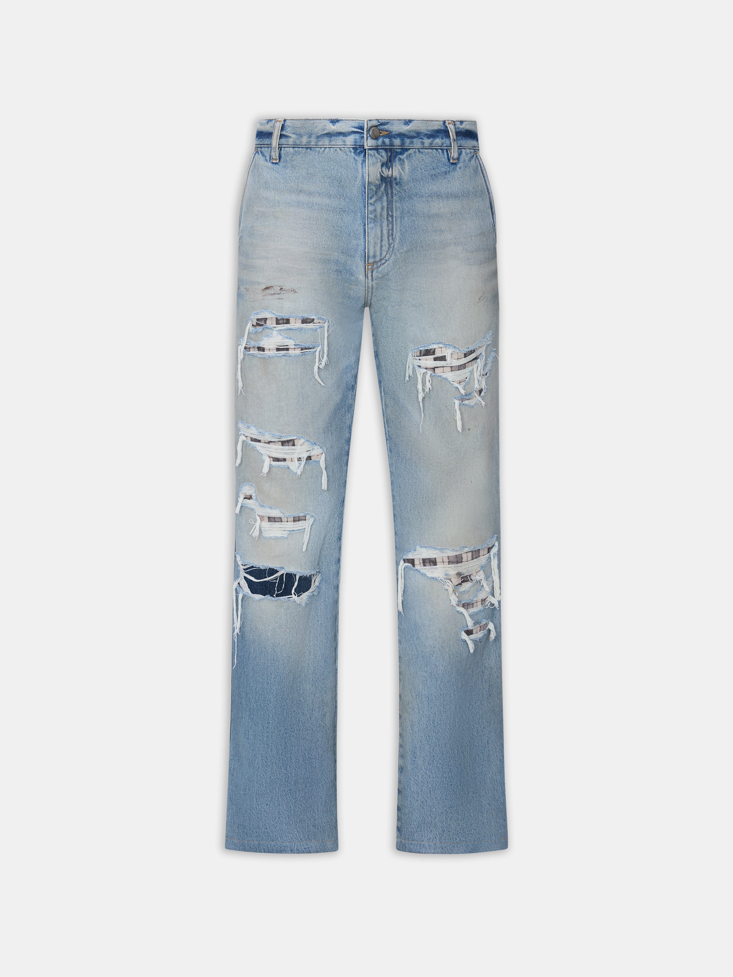 Product CHECKERED REPAIR BOOTCUT JEAN - Aged Indigo featured image